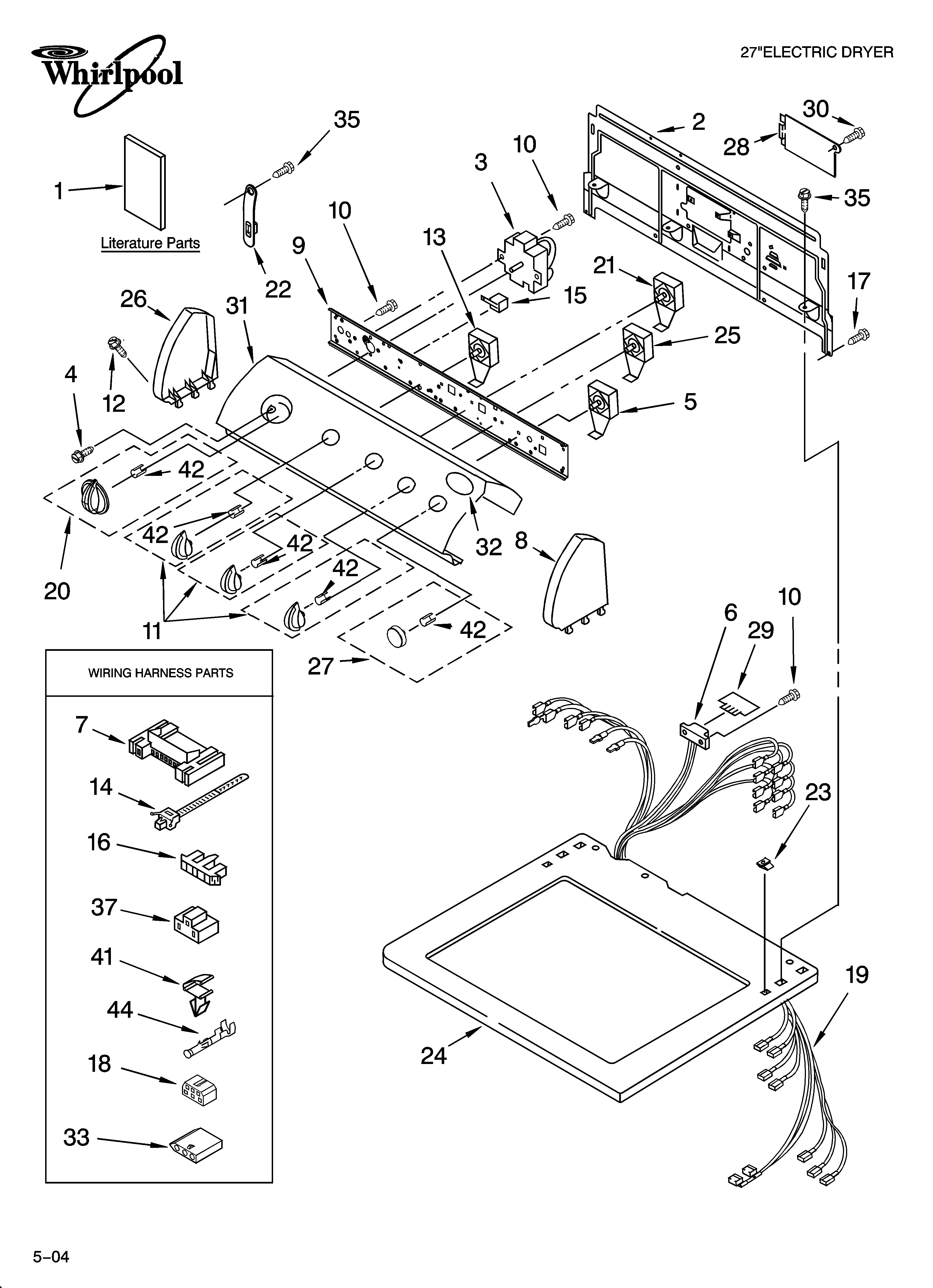 Whirlpool GEQ9800PW0 top and console parts diagram