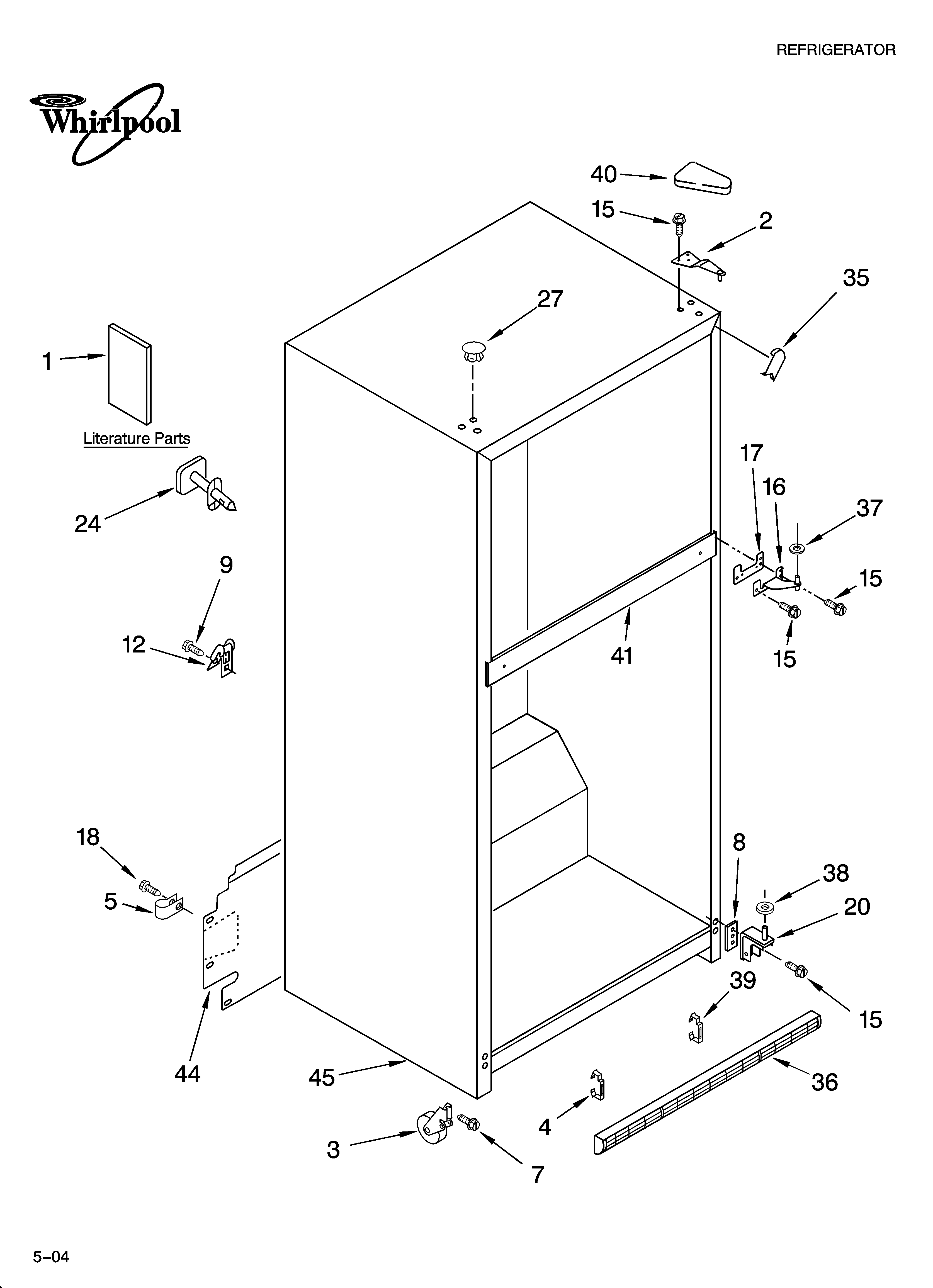 Whirlpool GR9SHKXMQ00 cabinet parts diagram