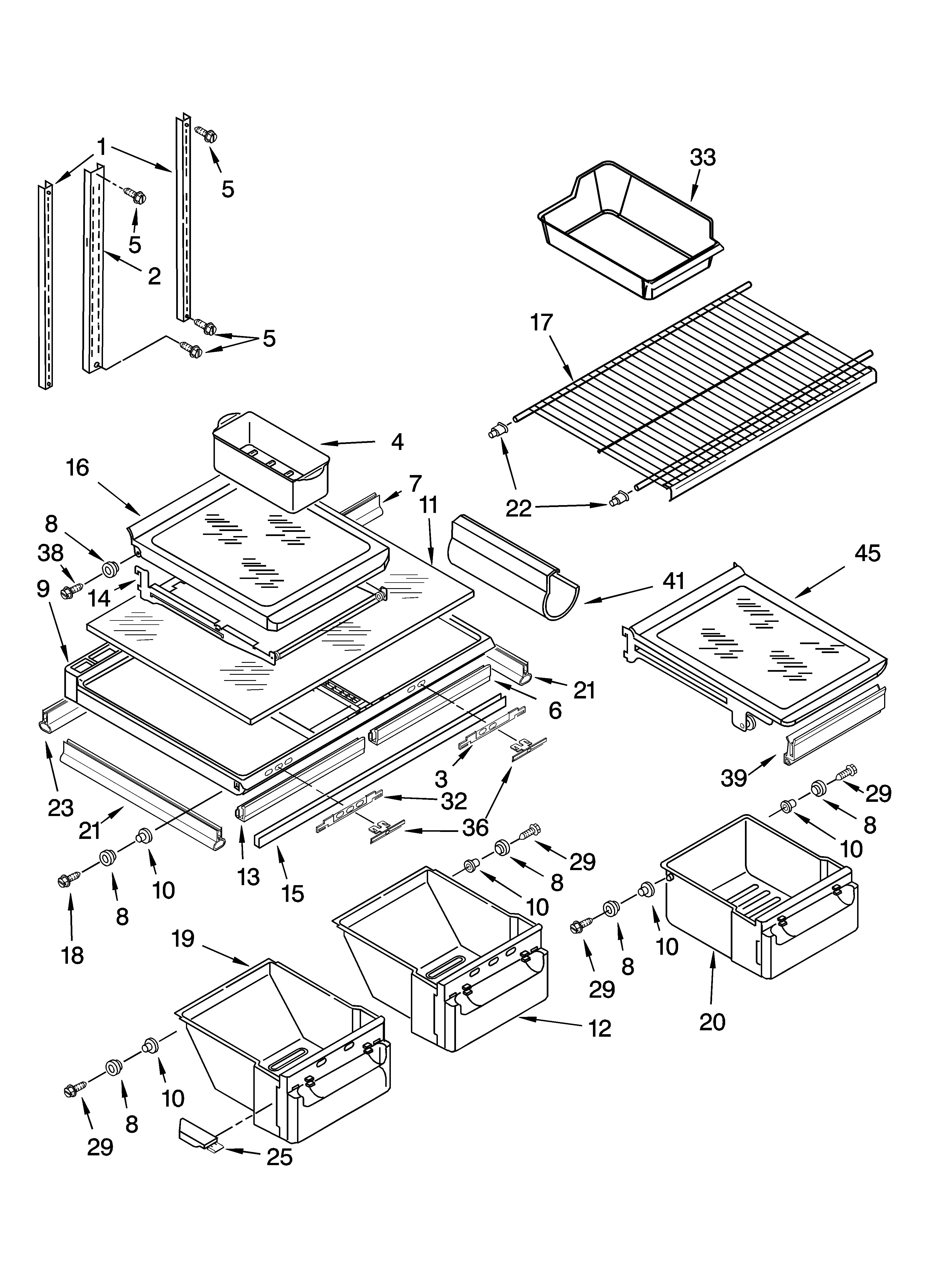 KitchenAid KTRC19MMWH01 shelf parts diagram