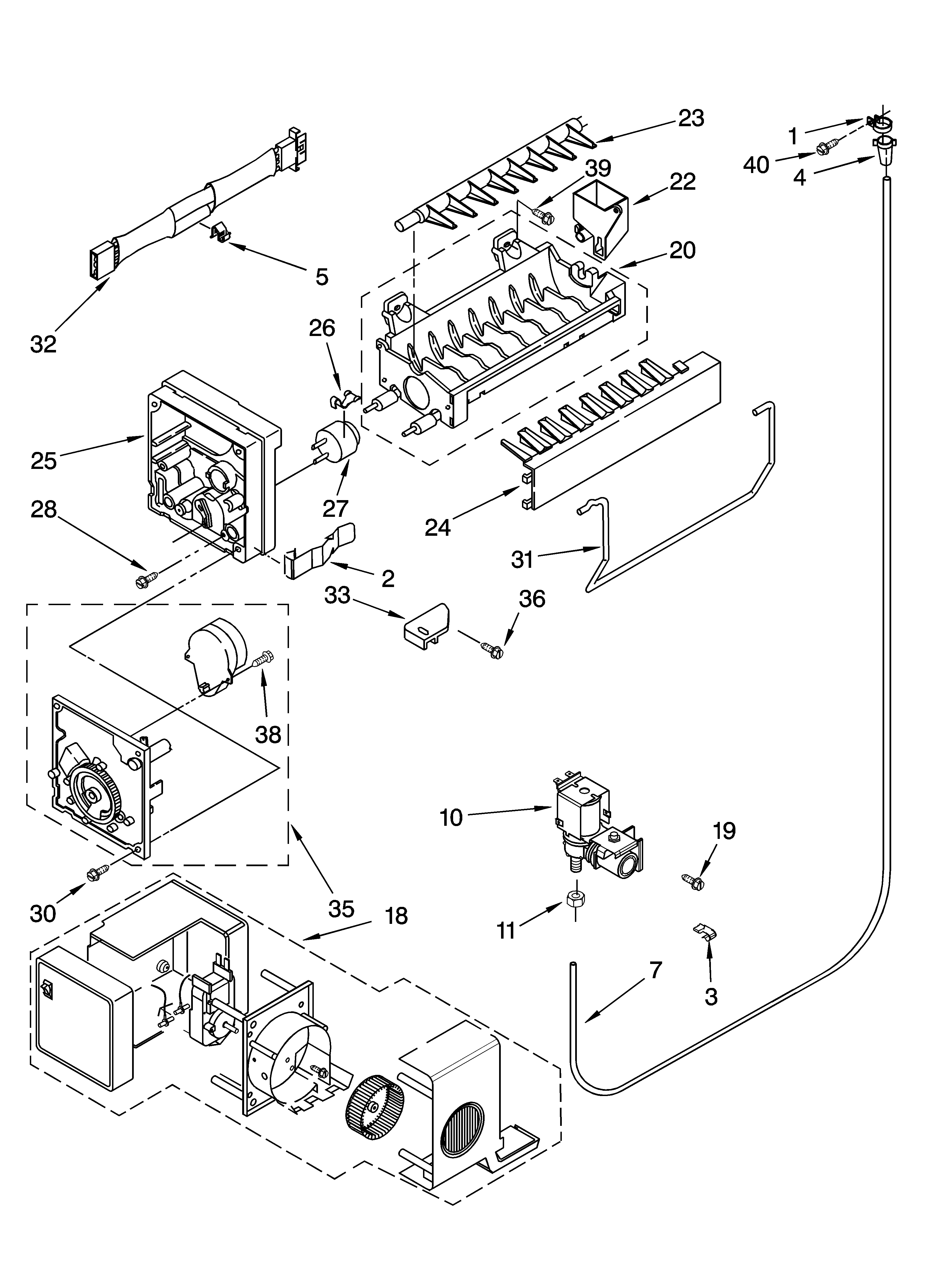 KitchenAid KTRC19MMWH01 icemaker parts diagram