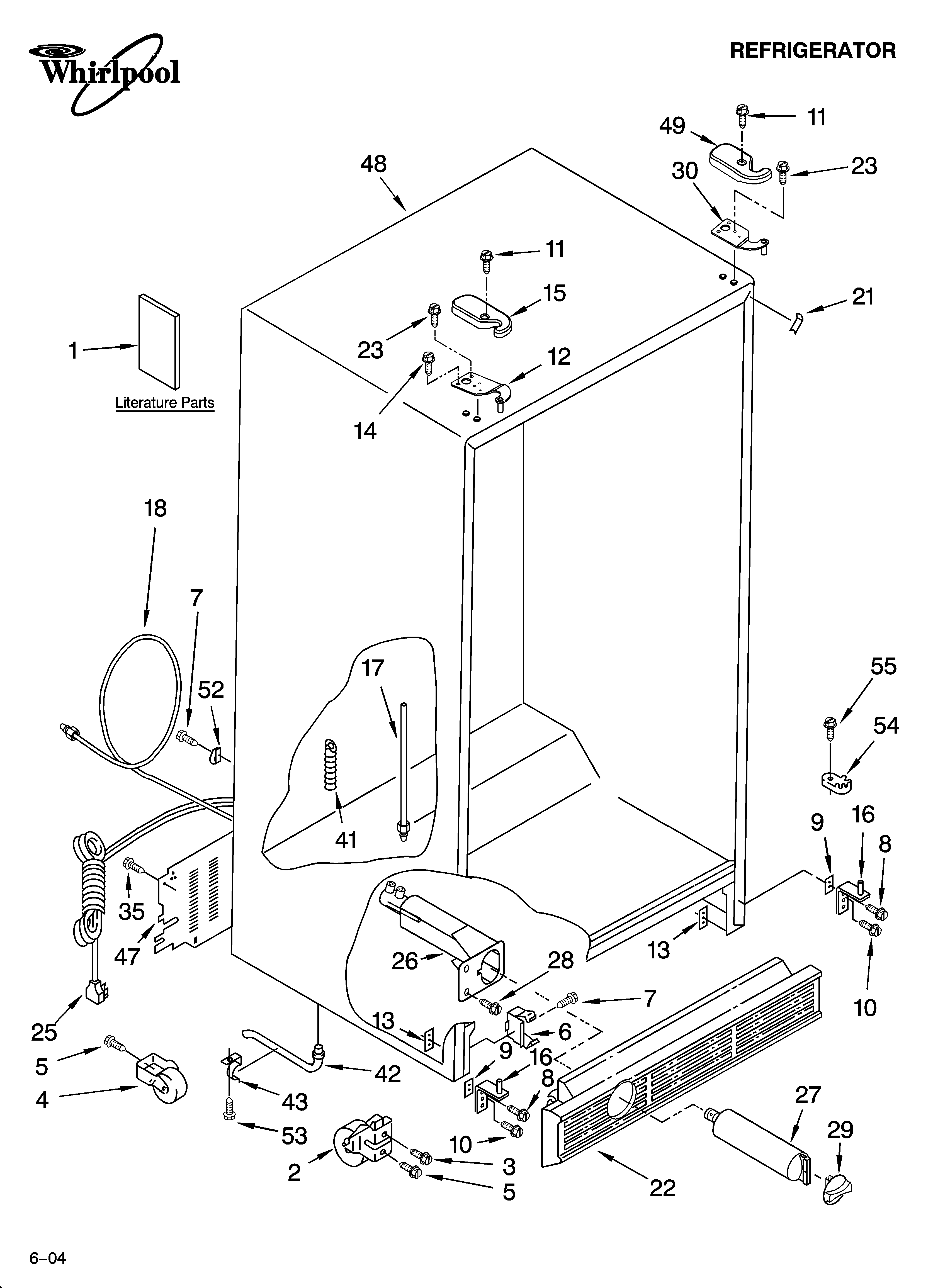 Whirlpool 6GD25DCXHS06 cabinet parts diagram