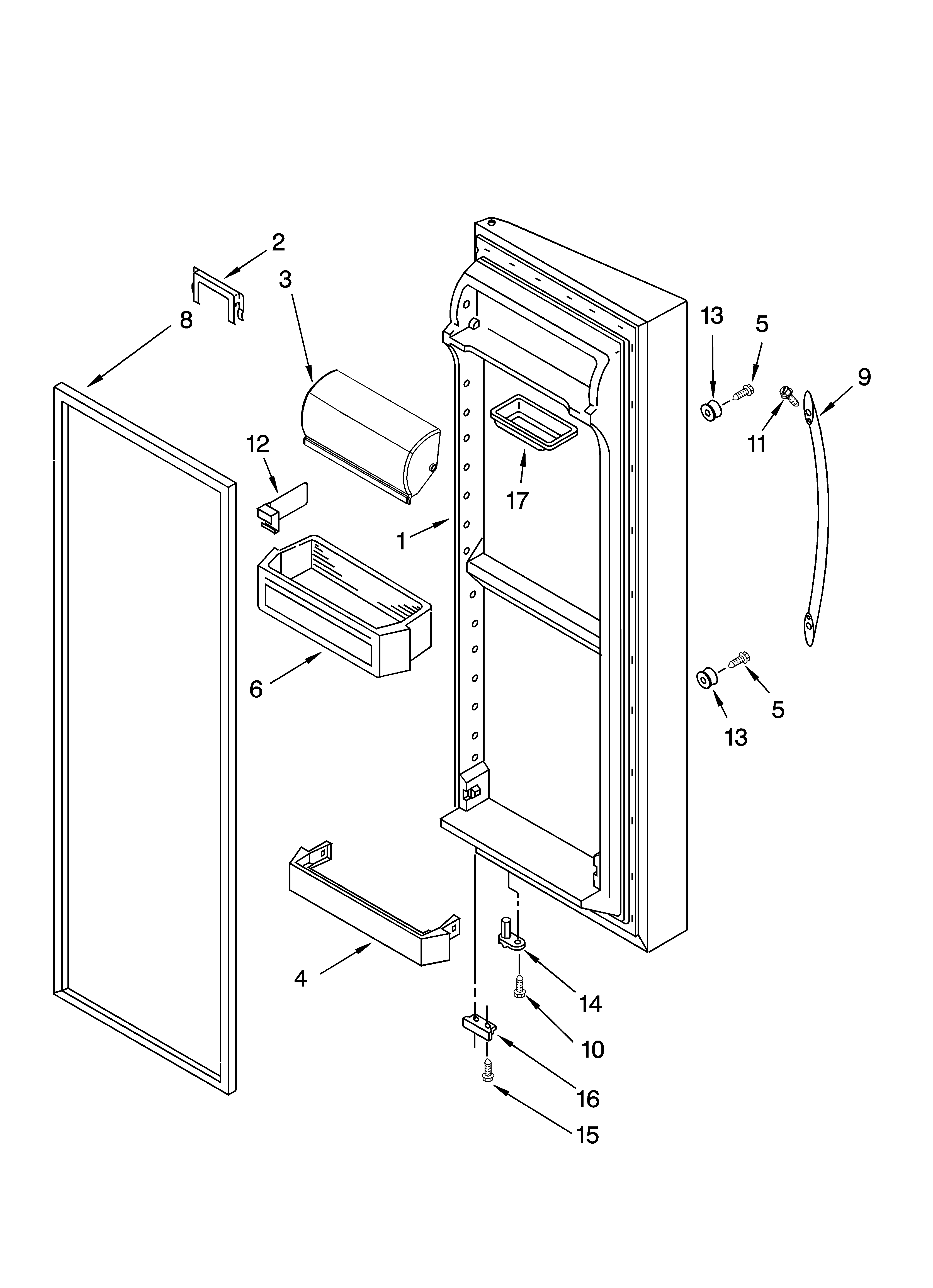 Whirlpool 6GD25DCXHS06 refrigerator door parts diagram
