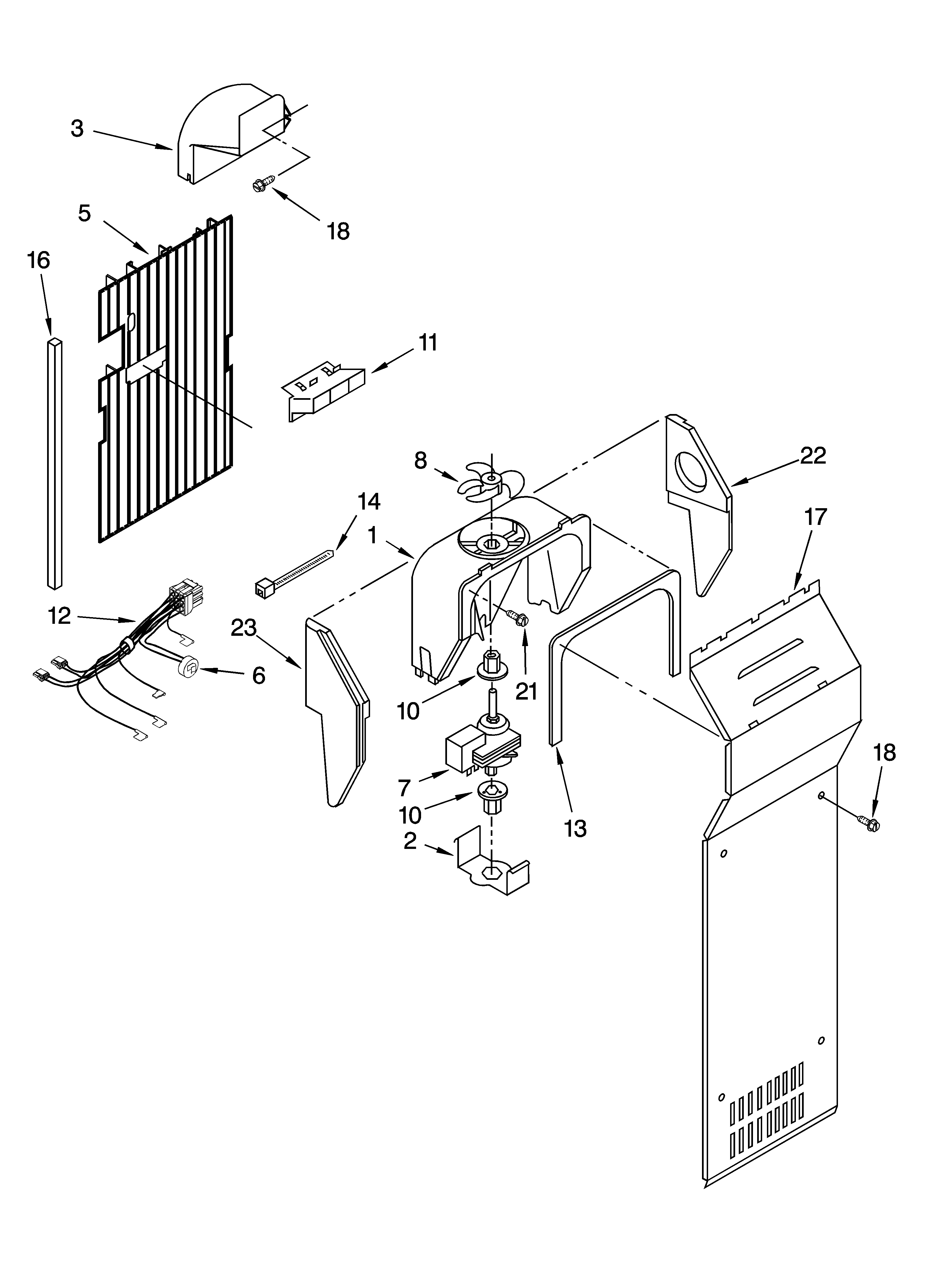 Whirlpool 6GD25DCXHS06 air flow parts diagram