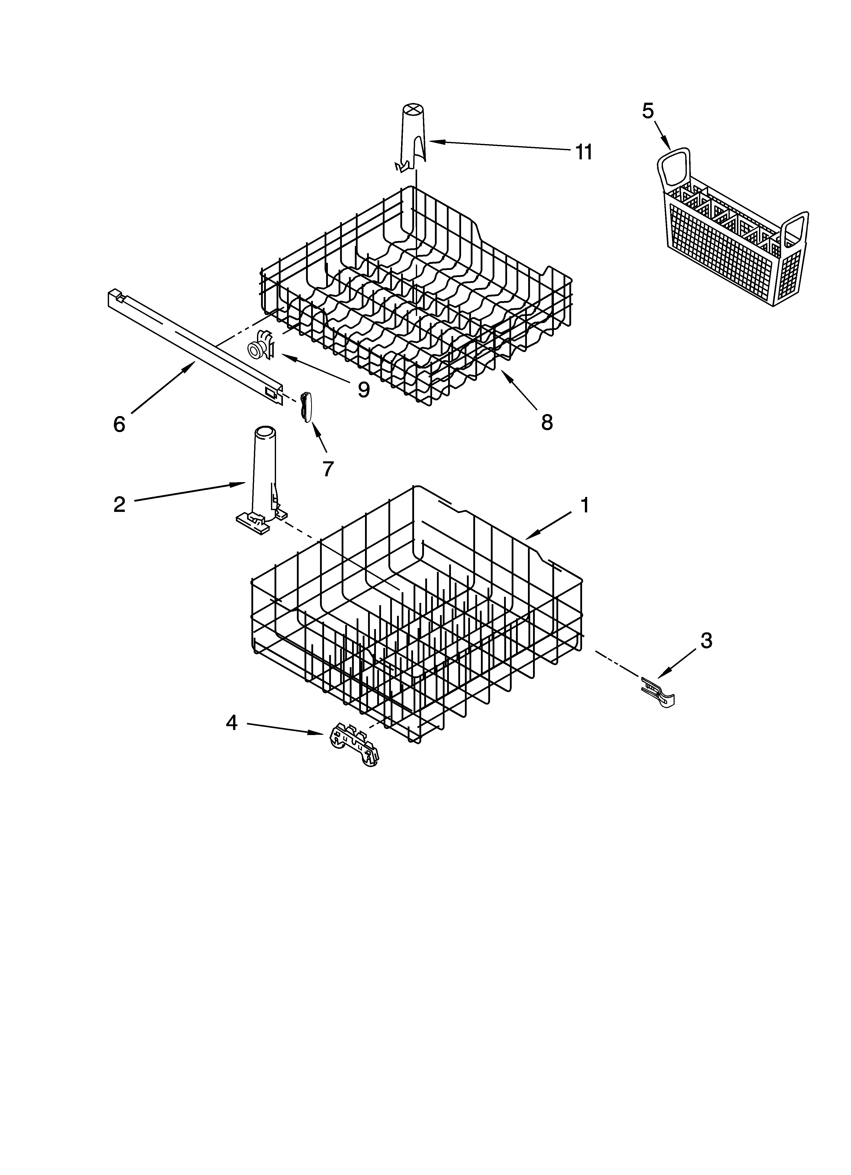 Whirlpool DP840SWPX0 dishrack parts diagram