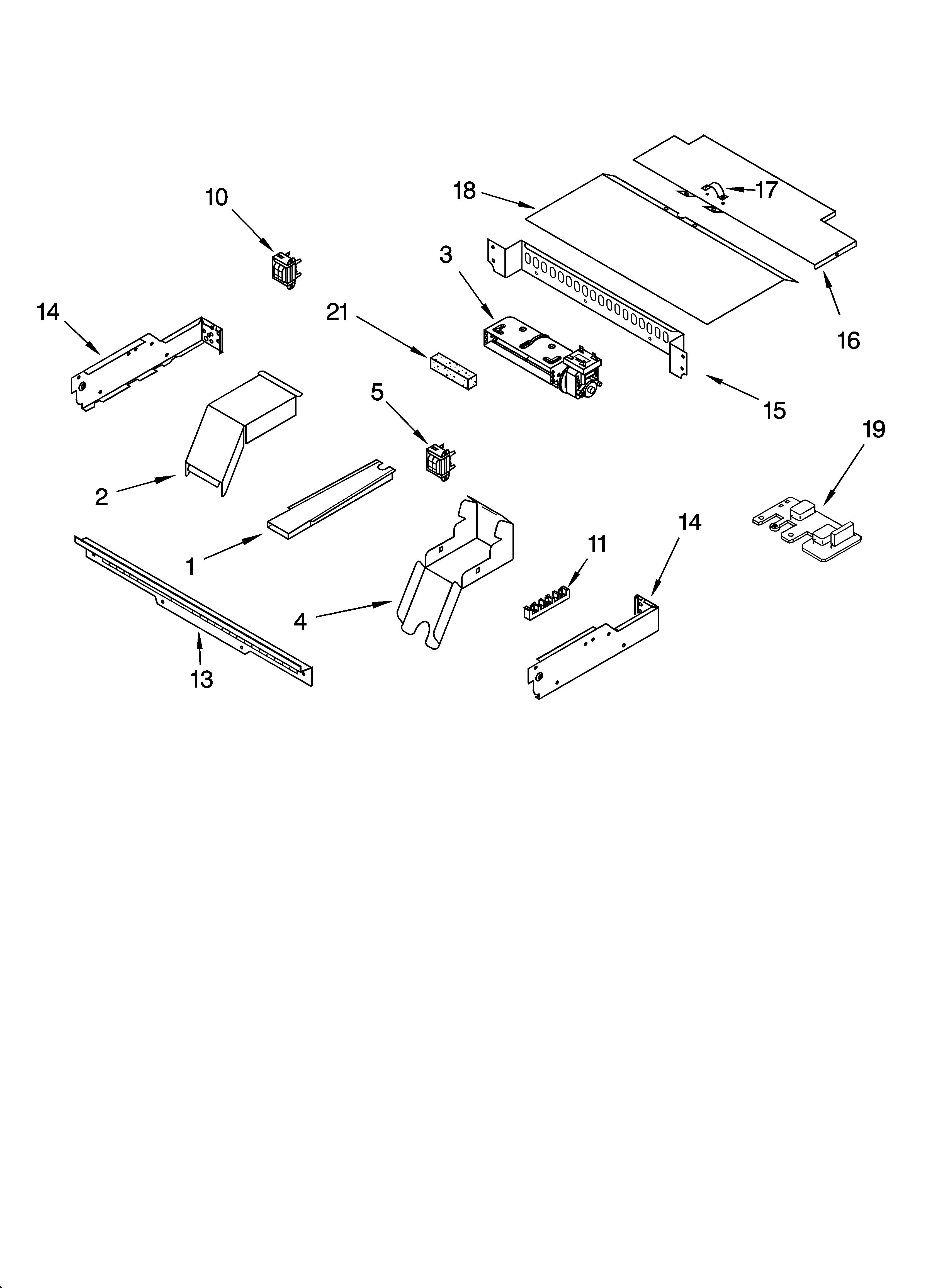 KitchenAid KEBC171KWH04 top venting parts, optional parts diagram
