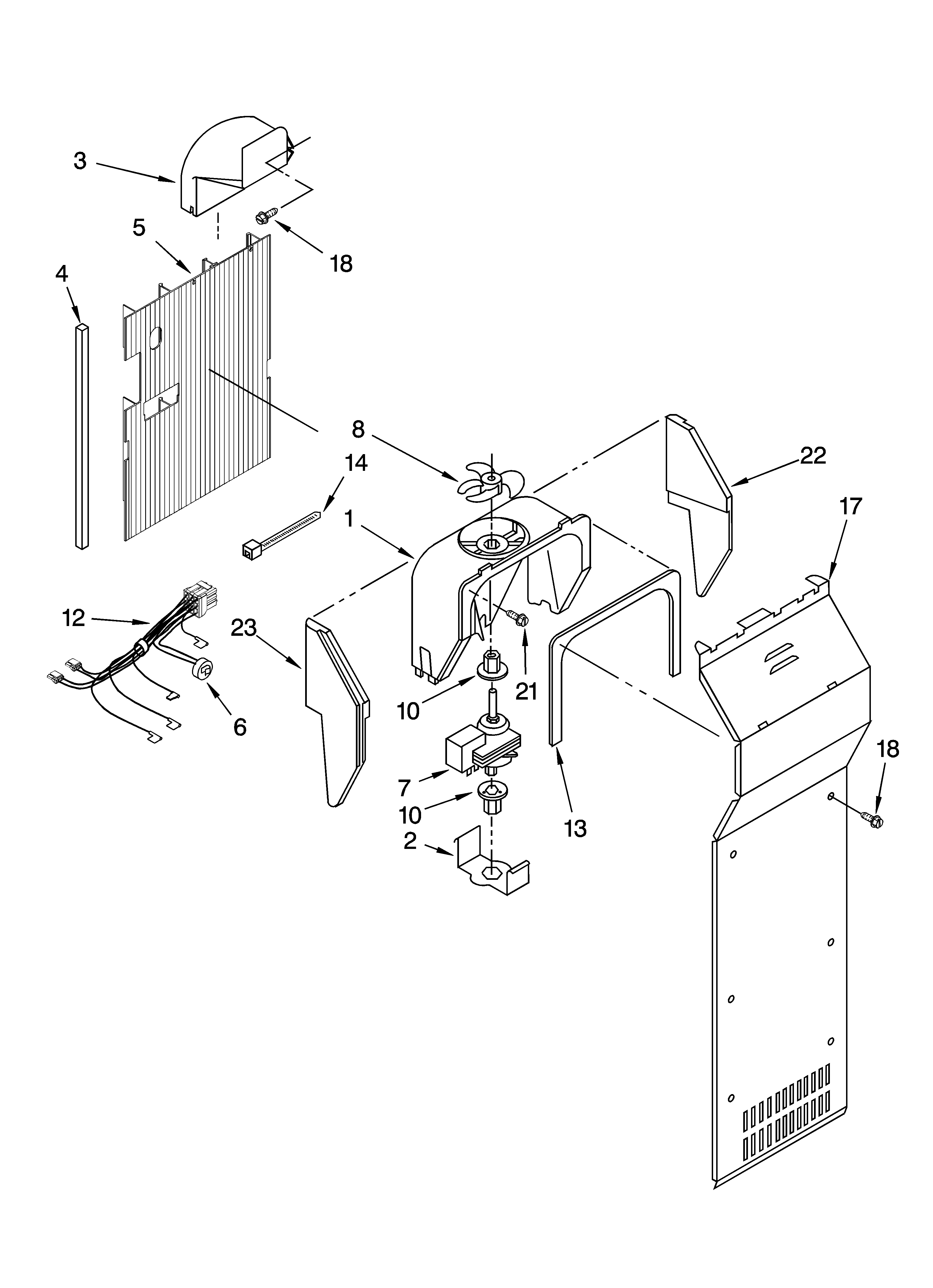 KitchenAid KSRA25KNSS00 air flow parts diagram