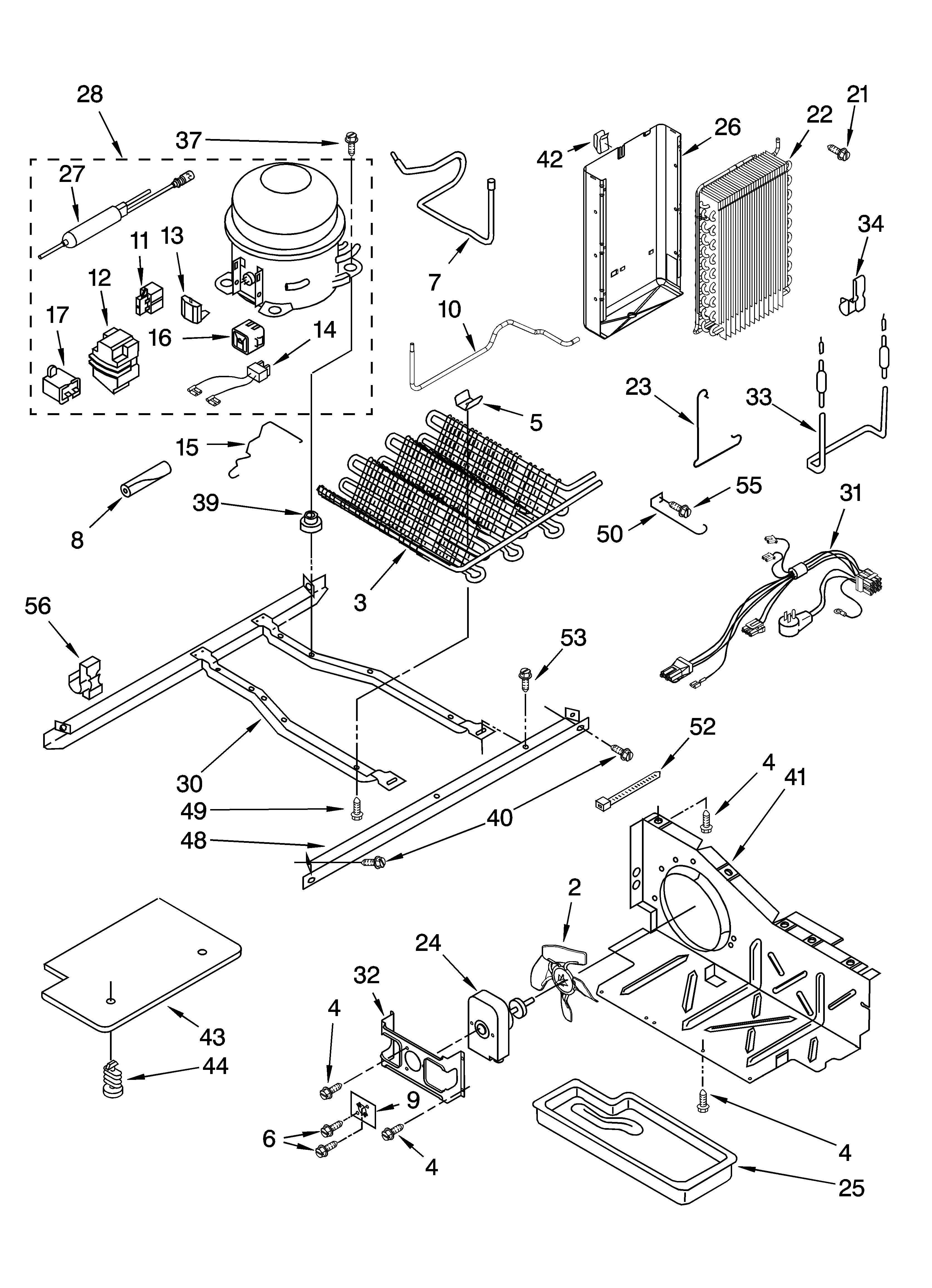 KitchenAid KSRA25KNSS00 unit parts, parts not illustrated diagram