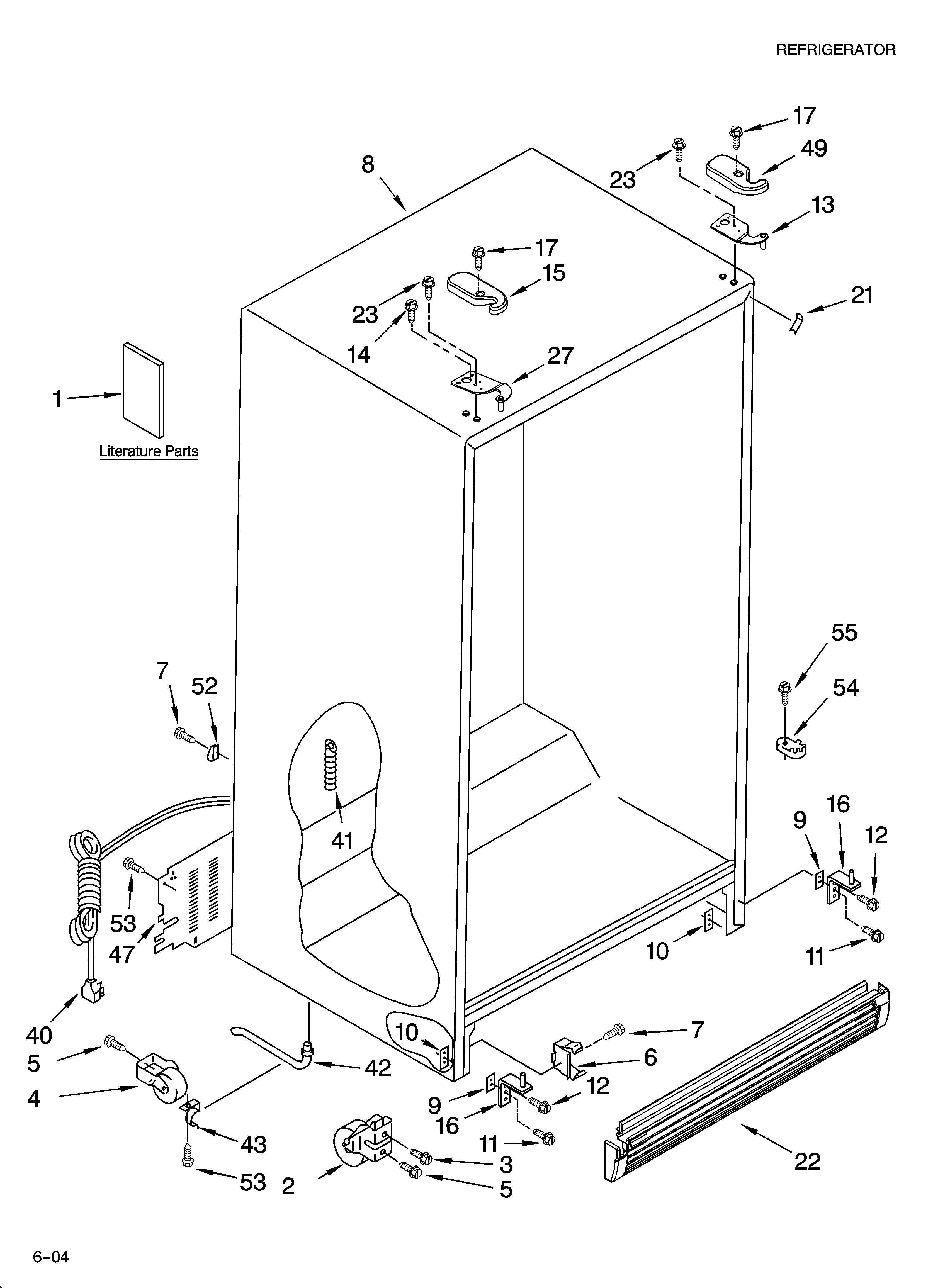 Whirlpool 3KES0GTQNL00 cabinet parts diagram