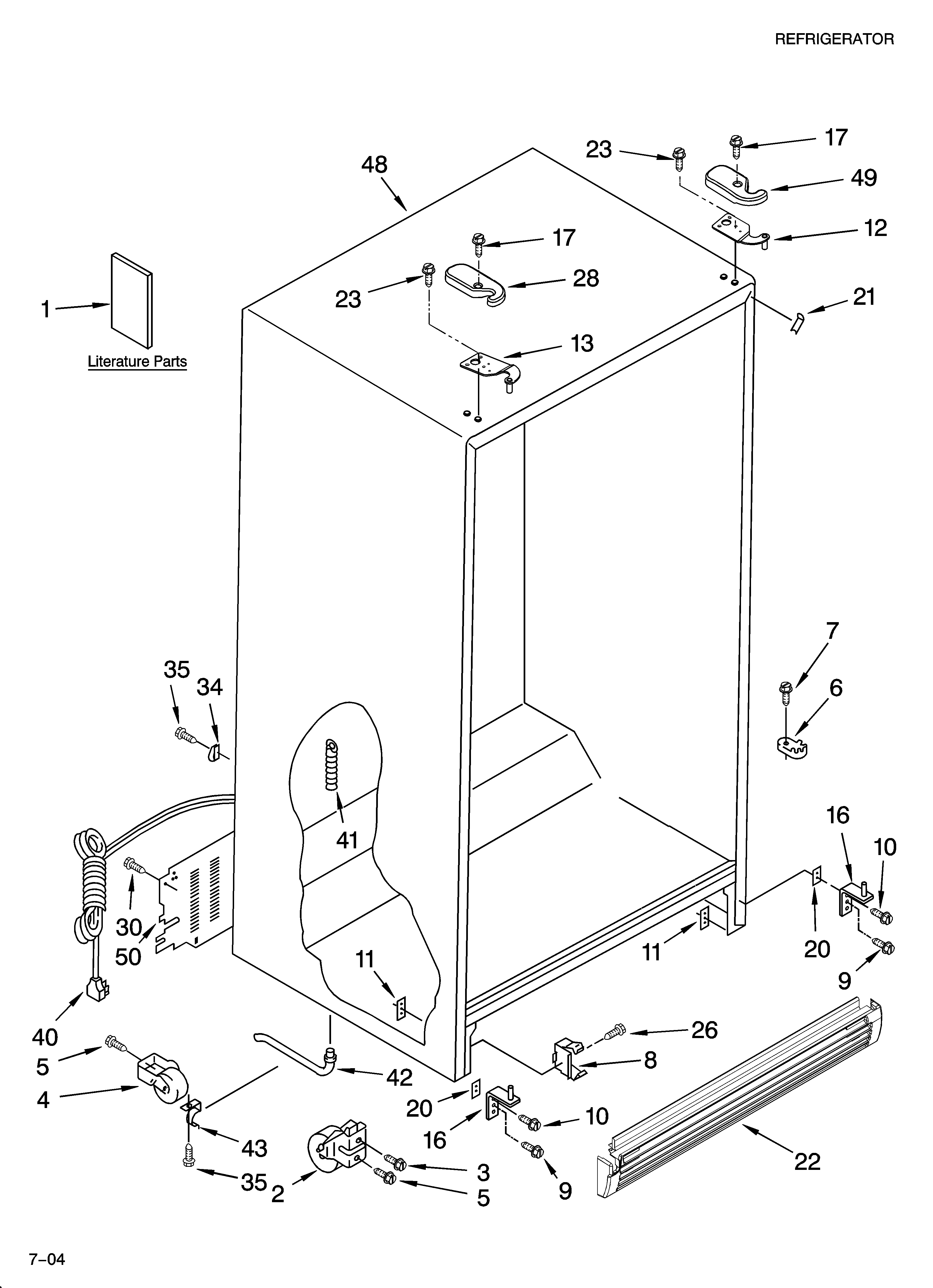 Whirlpool 3XES0GTQNL00 cabinet parts diagram