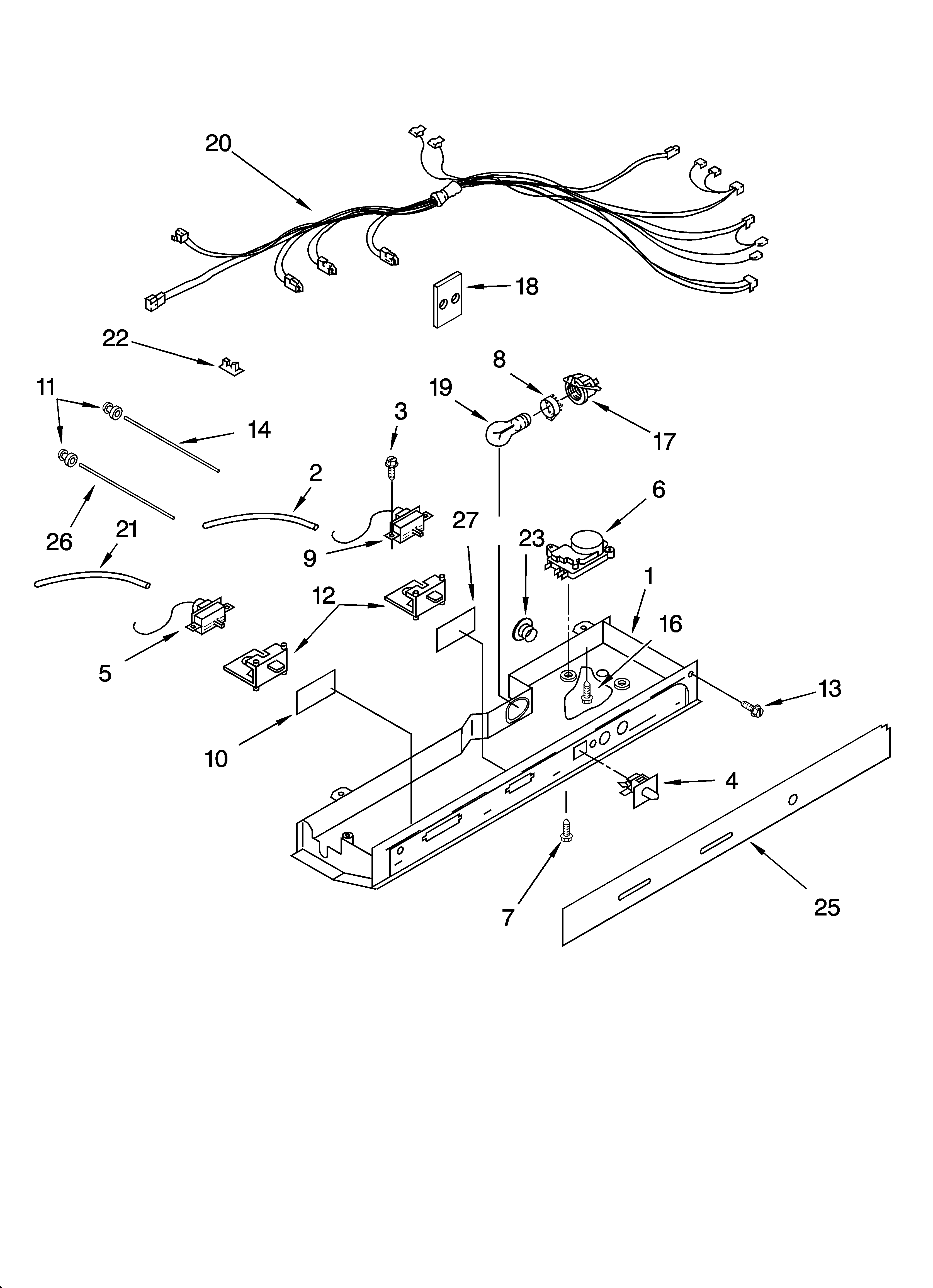 Whirlpool 3XES0GTQNL00 control parts, optional parts (not included) diagram