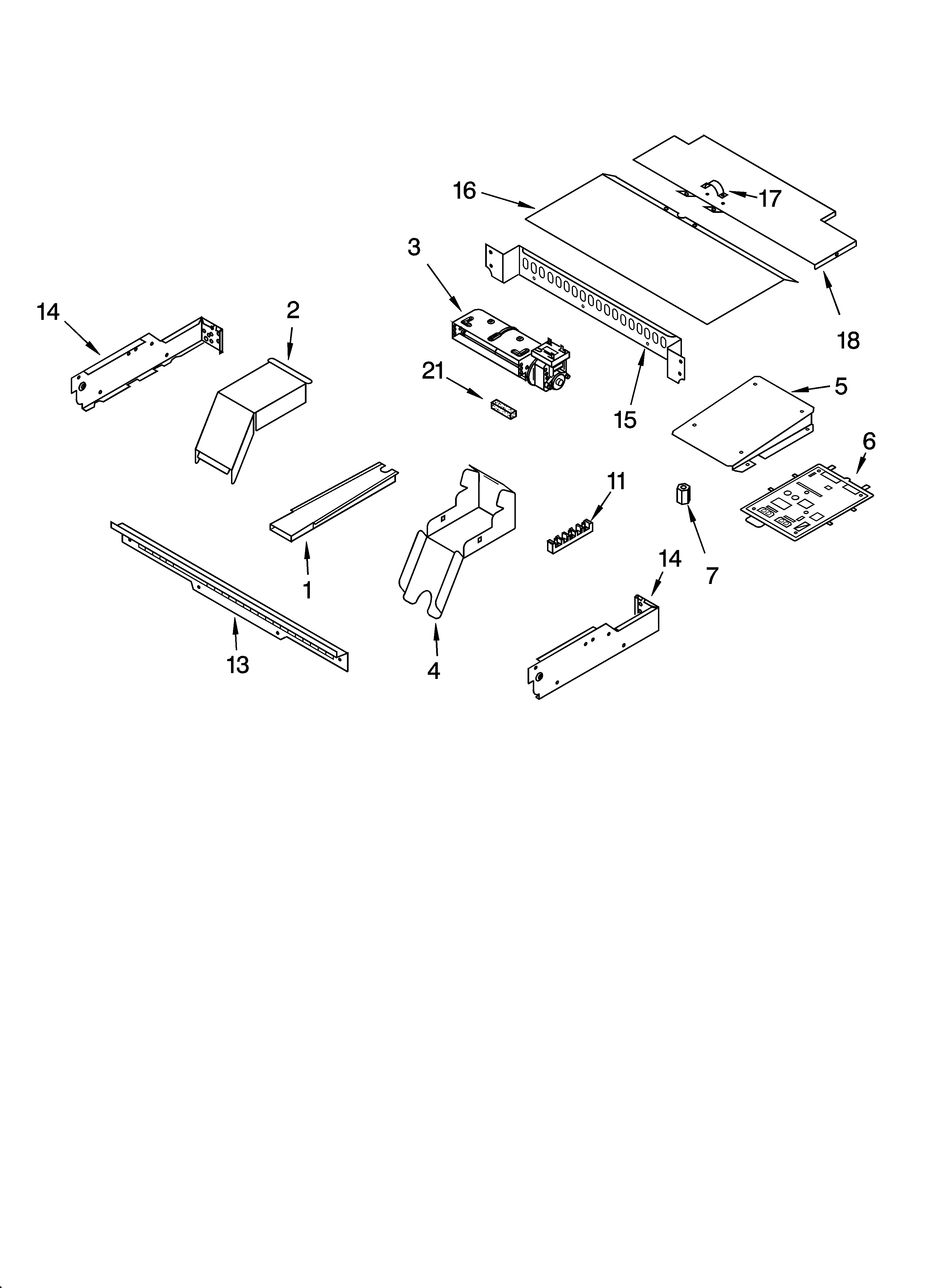 Whirlpool GBS307NKQ0 top venting parts, miscellaneous parts diagram