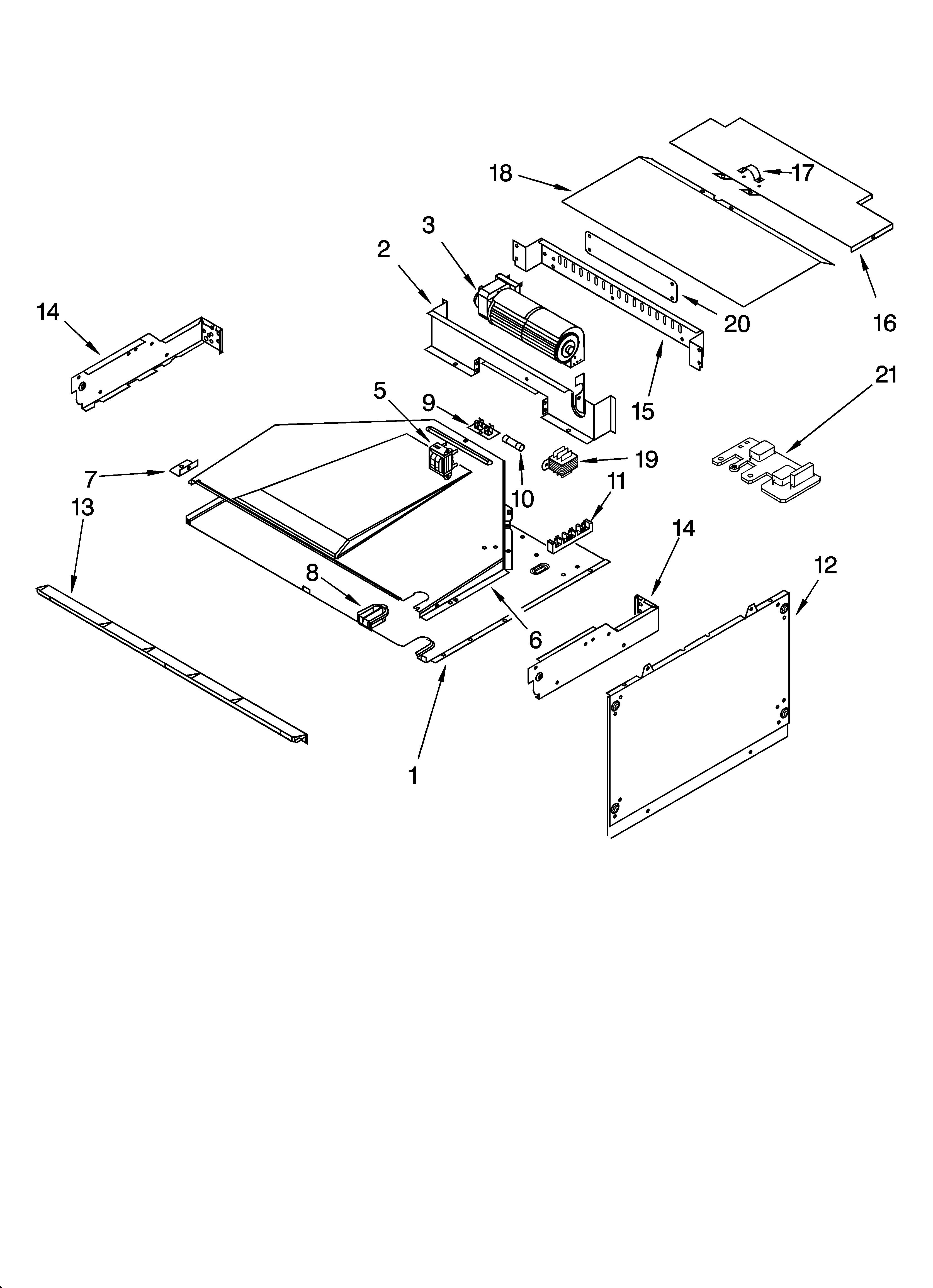 KitchenAid KEMC307KBL02 top venting parts diagram