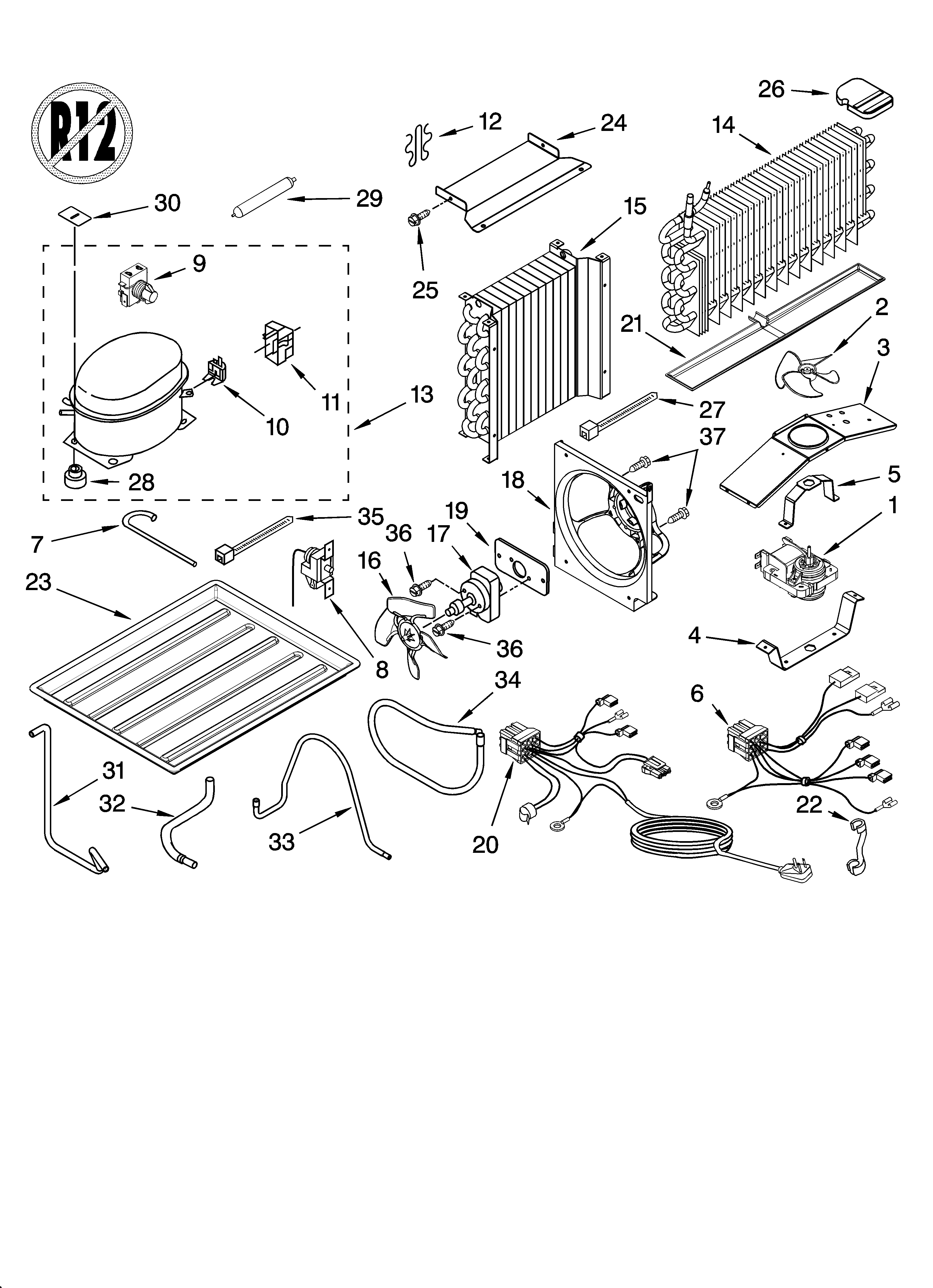 KitchenAid KRCA06XPSS00 unit parts diagram