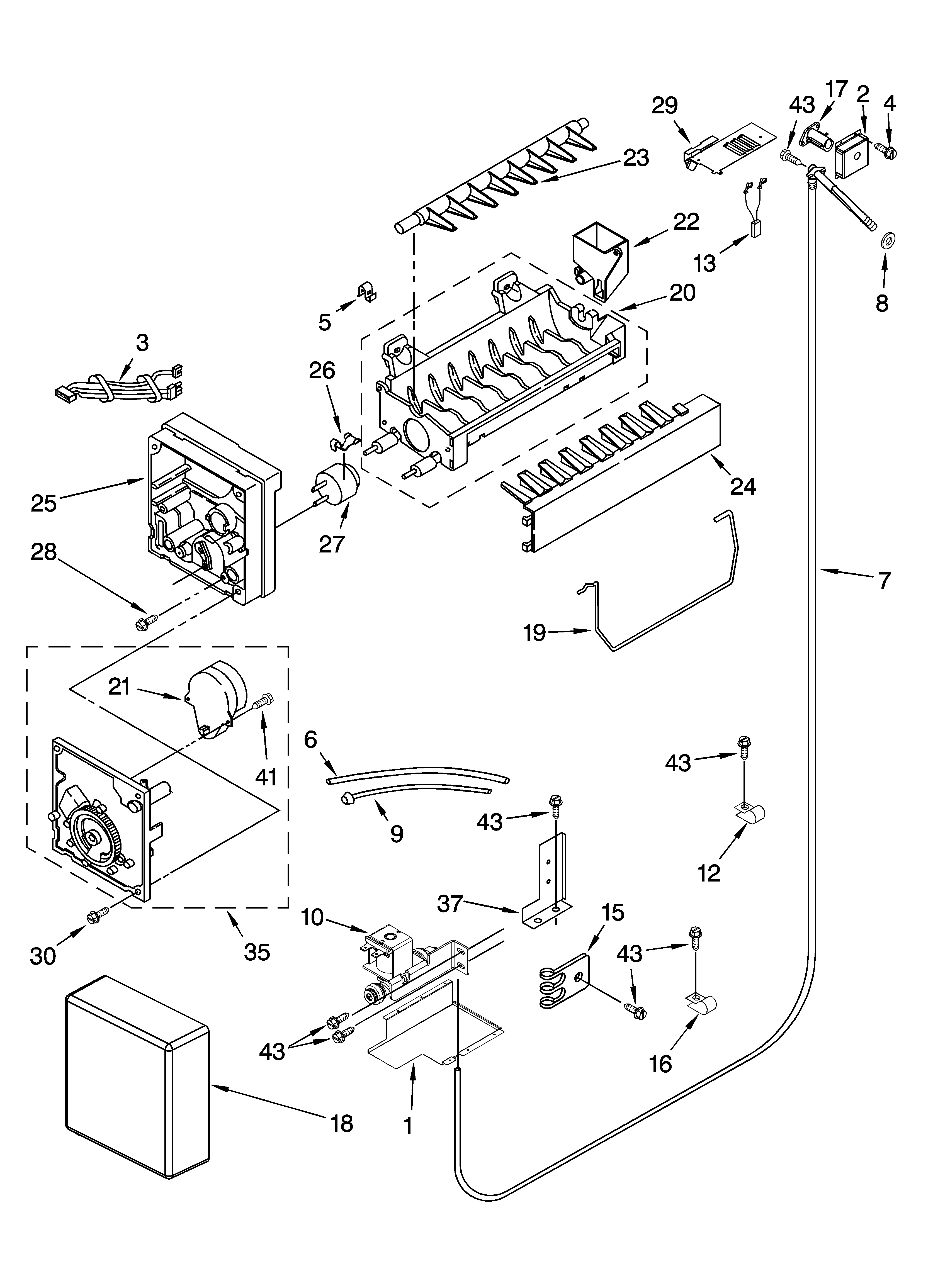 KitchenAid KSSC36FMS01 icemaker parts diagram
