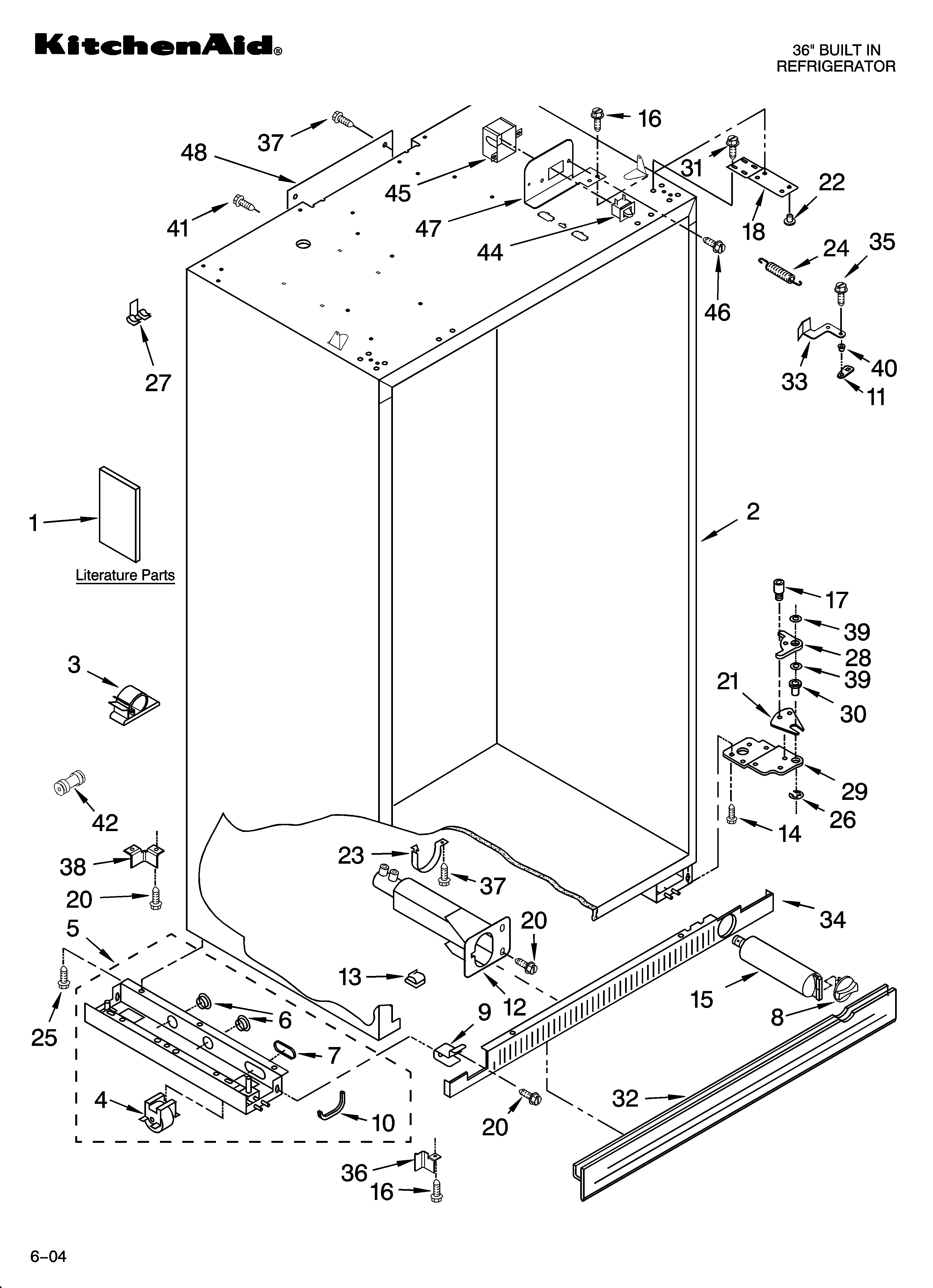 KitchenAid KSSC36QMS01 cabinet parts diagram