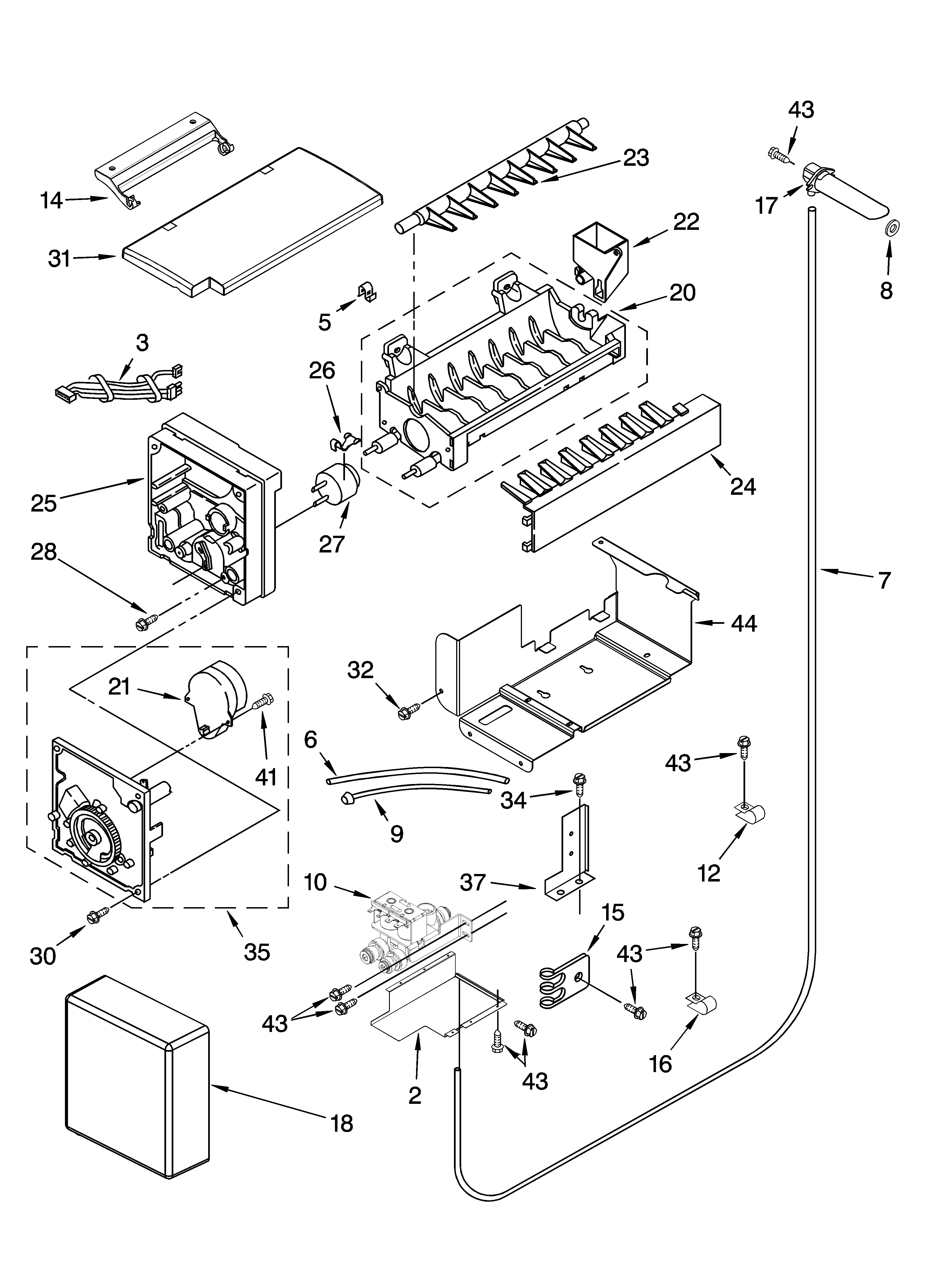 KitchenAid KSSC36QMS01 icemaker parts diagram