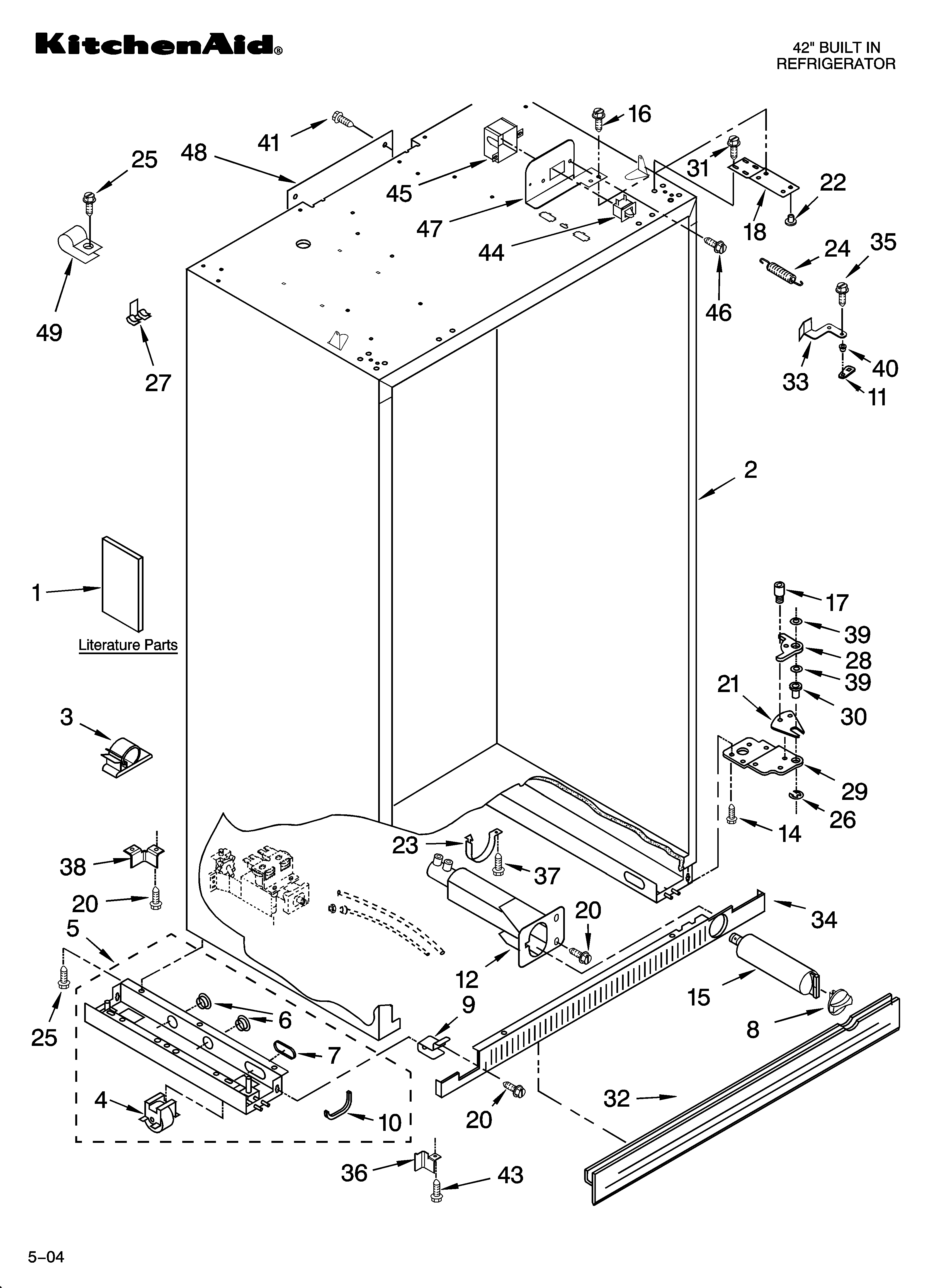 KitchenAid KSSC42FMS01 cabinet parts diagram