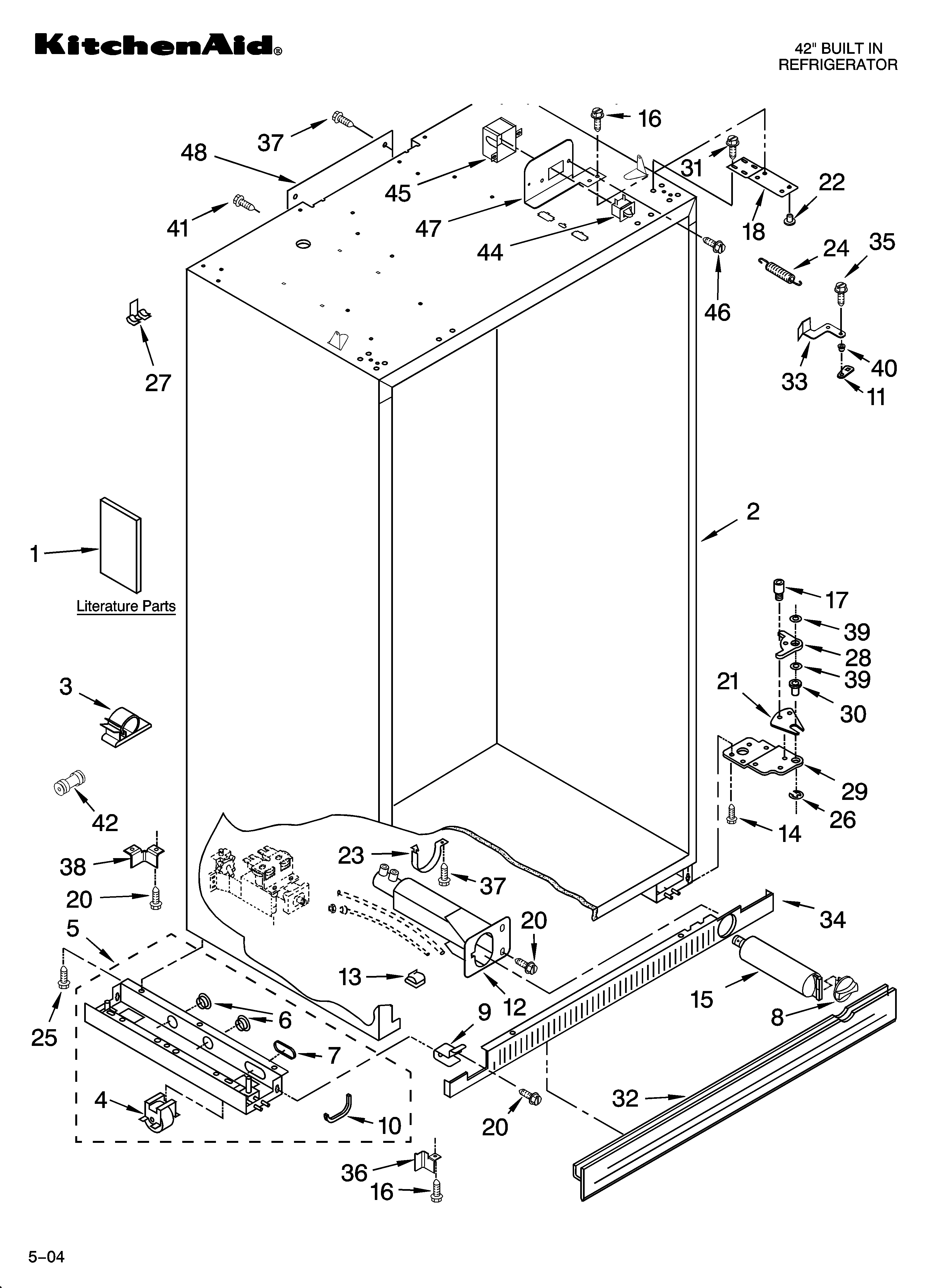 KitchenAid KSSC42QMU01 cabinet parts diagram