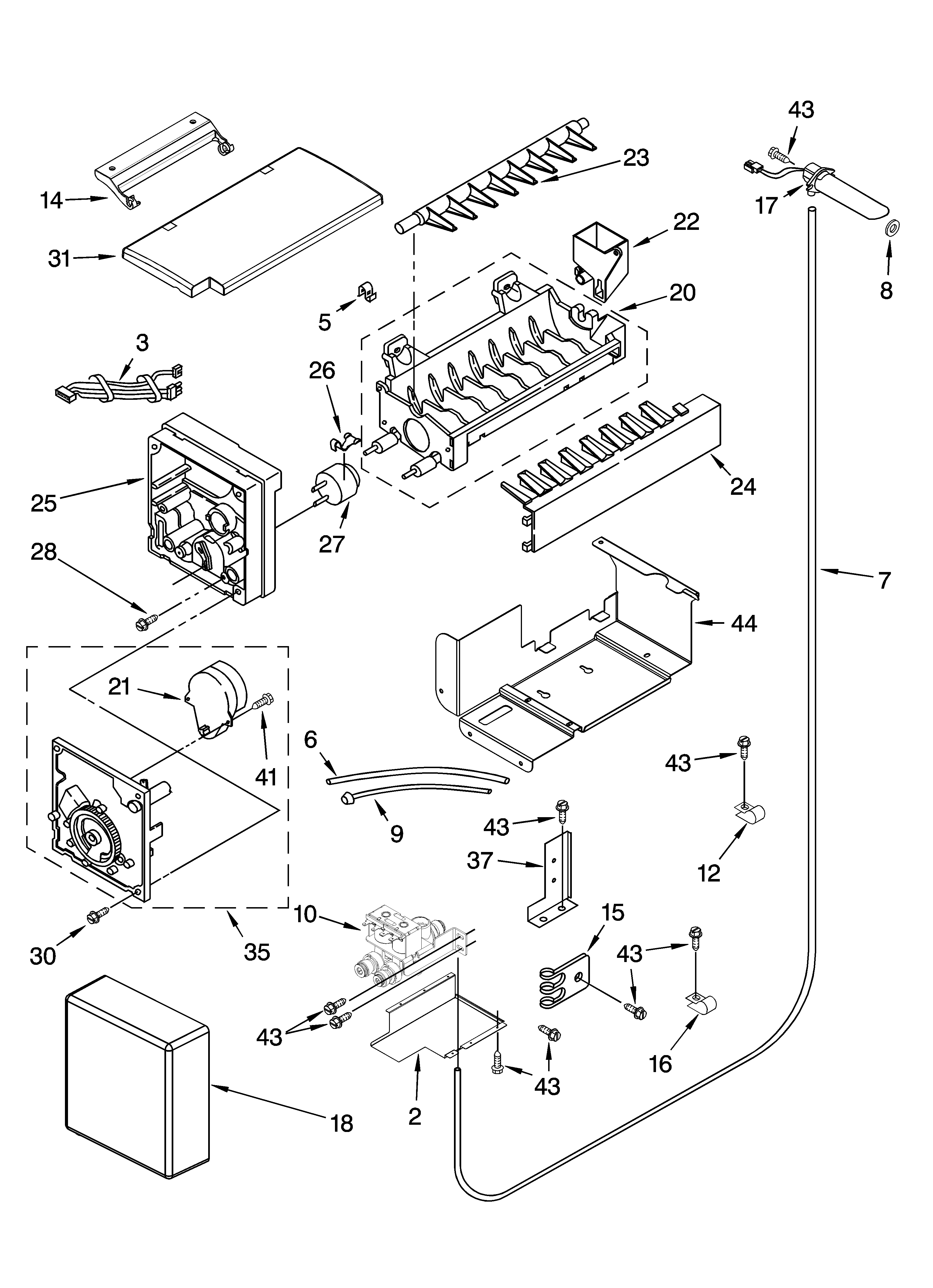 KitchenAid KSSC42QMU01 icemaker parts diagram