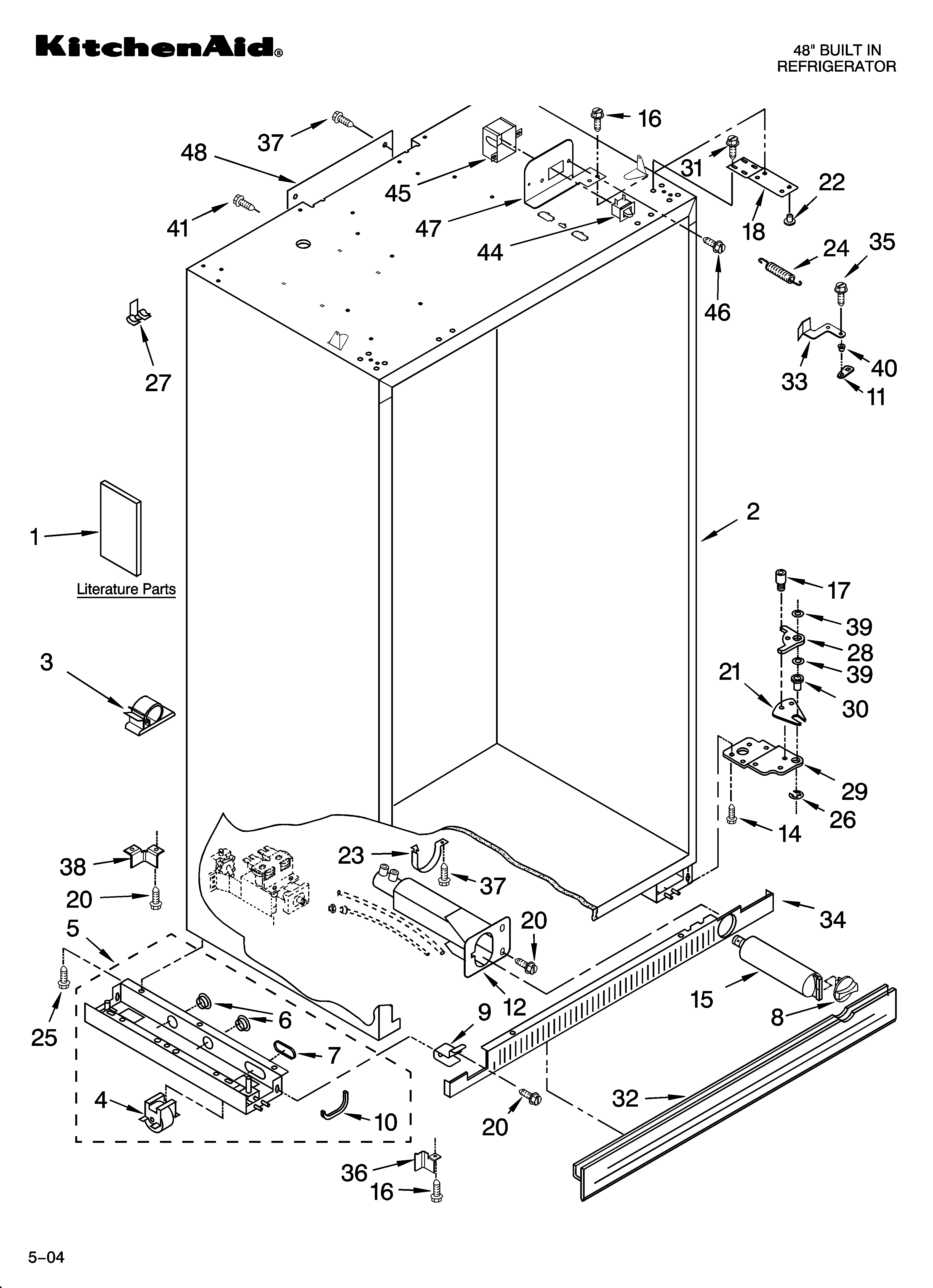 KitchenAid KSSC48FMS01 cabinet parts diagram