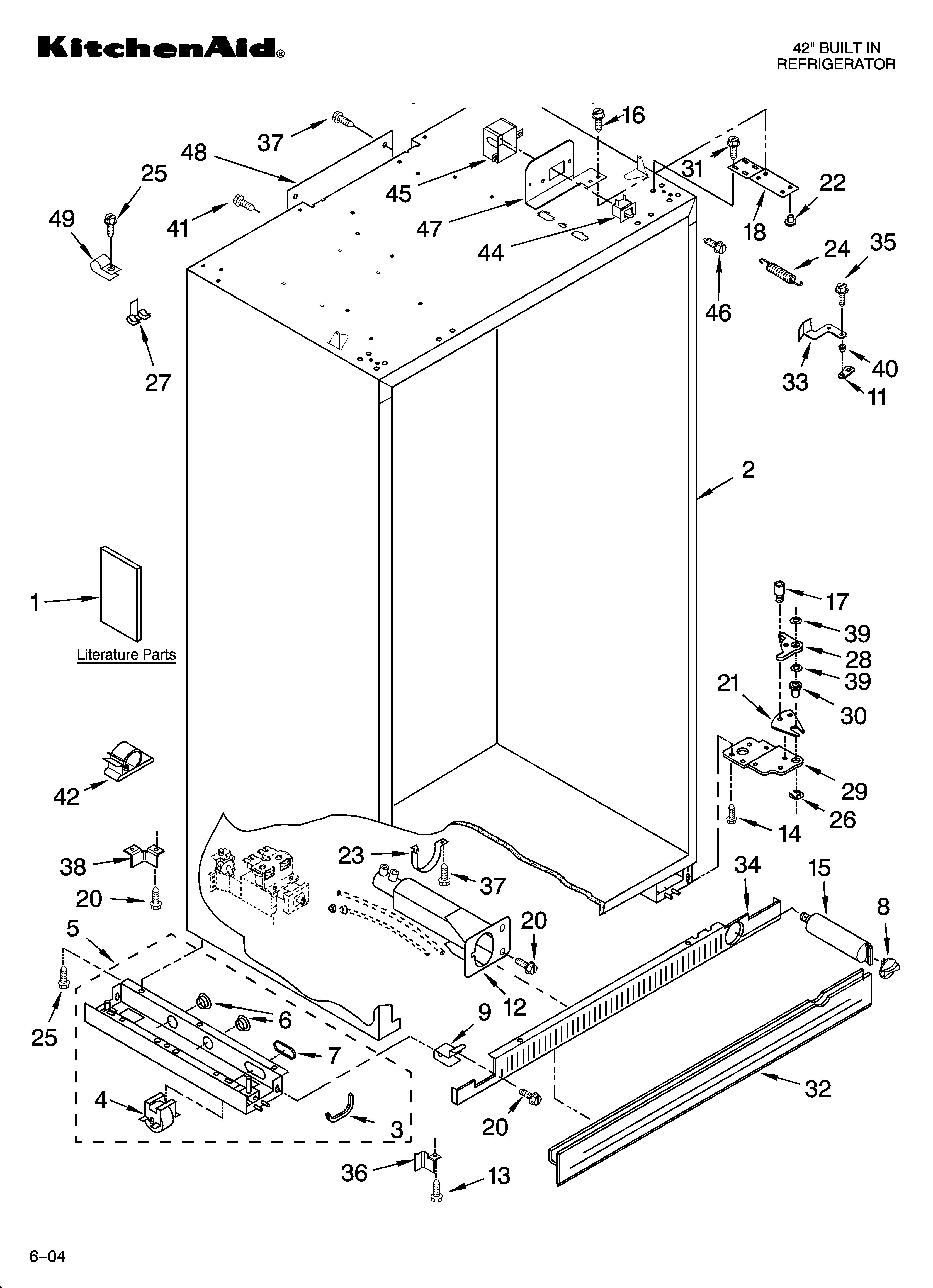 KitchenAid KSSO42FMX01 cabinet parts diagram