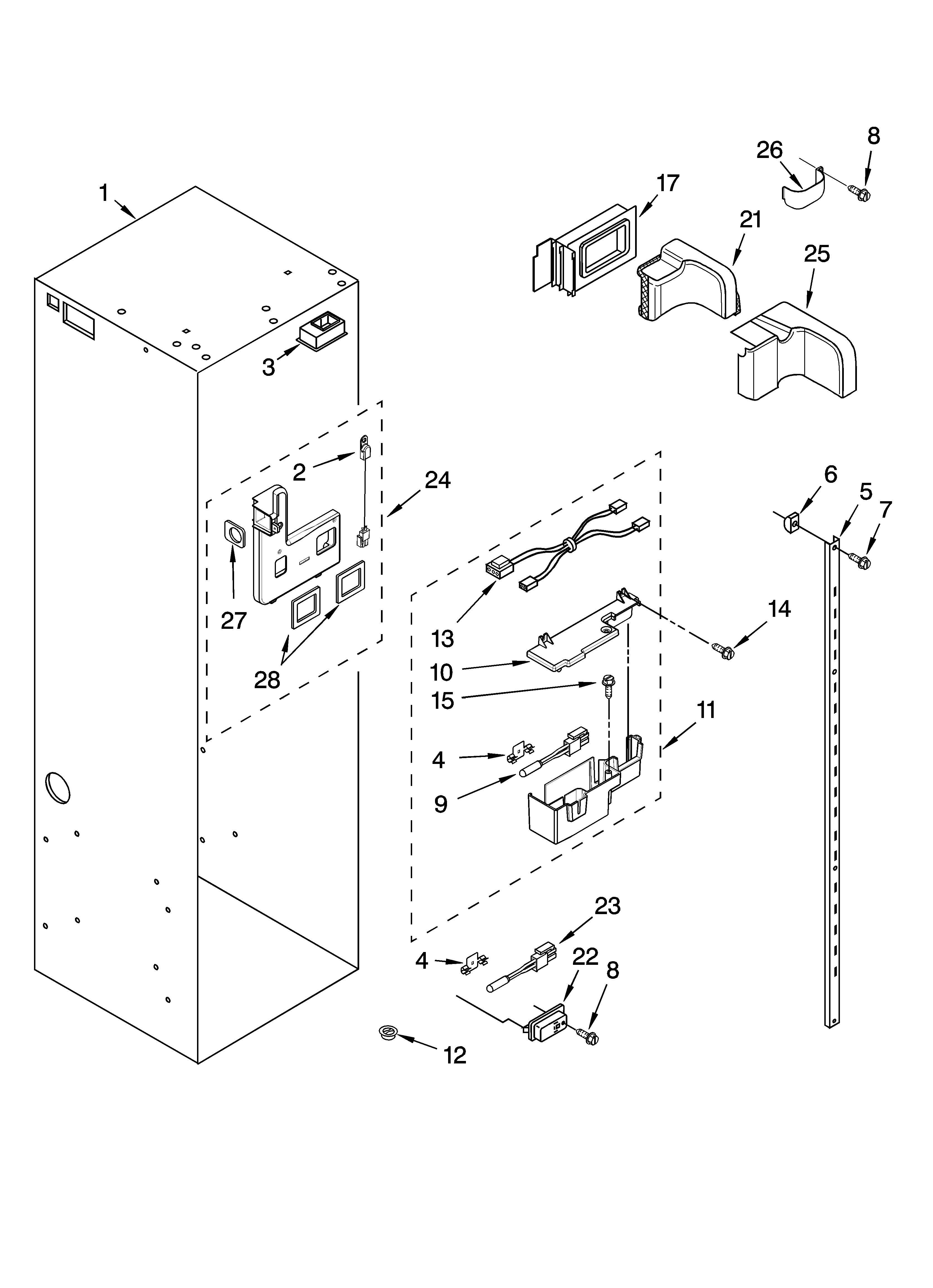 KitchenAid KSSO42FMX01 refrigerator liner parts diagram