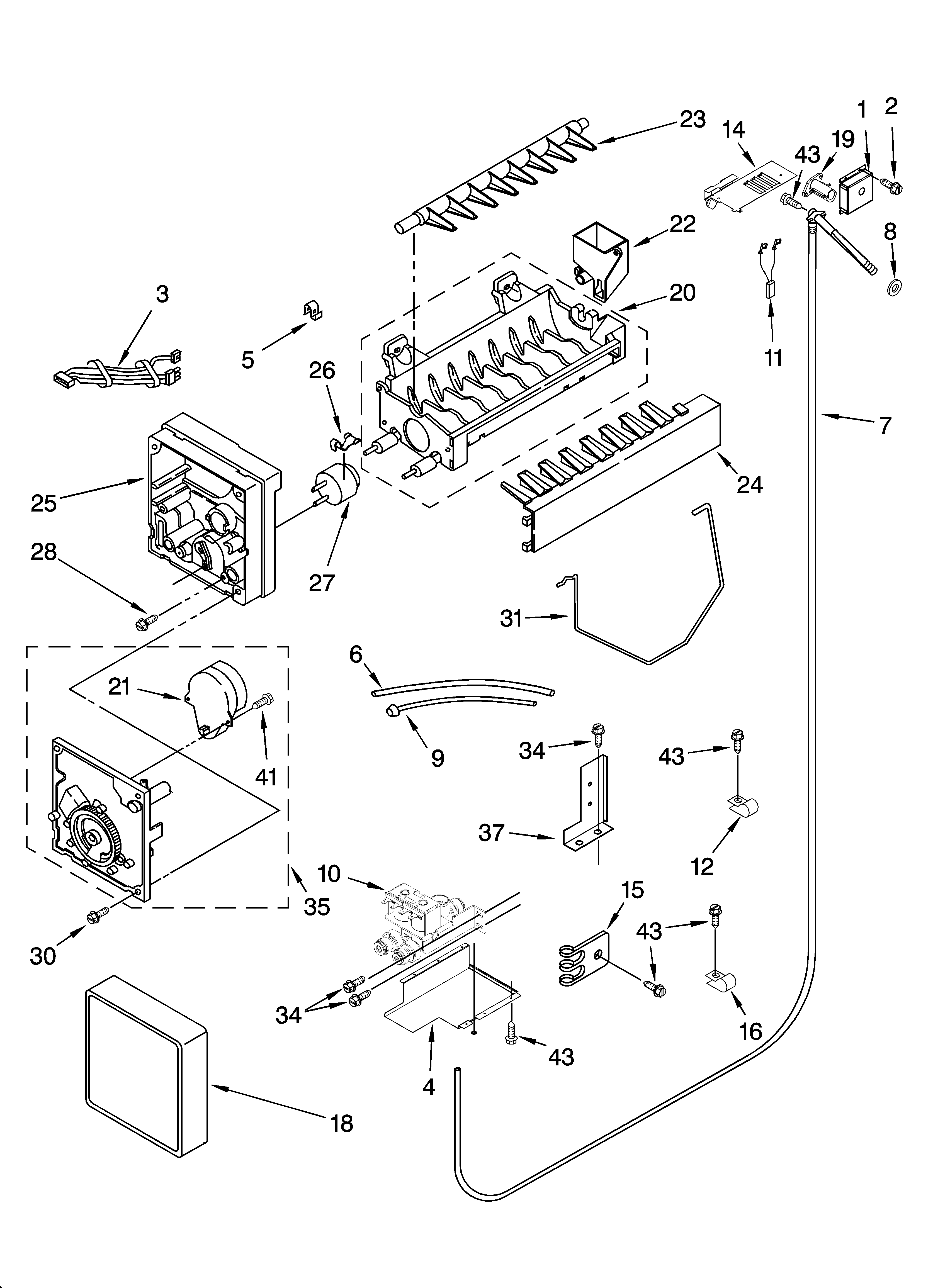 KitchenAid KSSO42FMX01 icemaker parts diagram