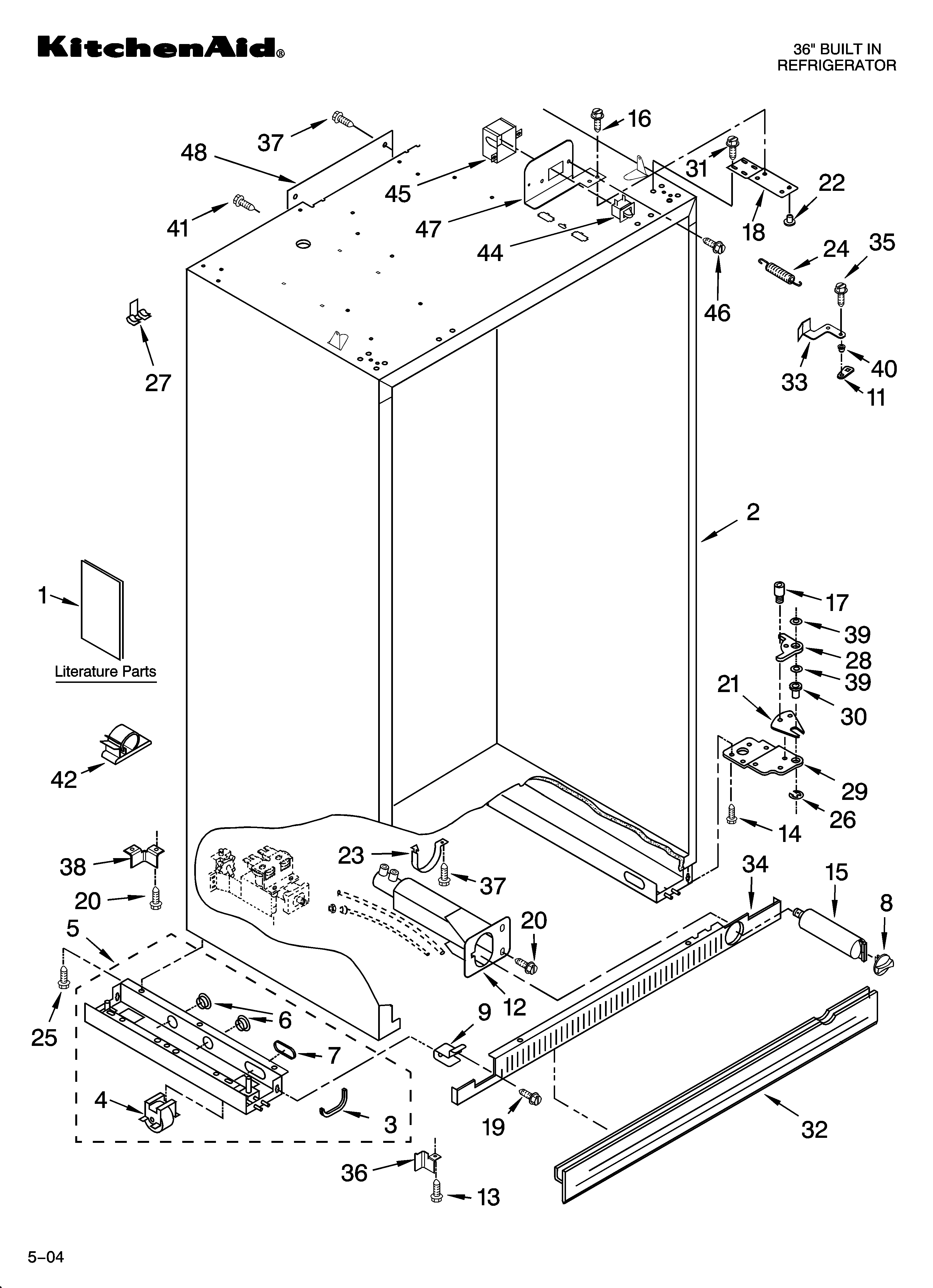 KitchenAid KSSS36FMB01 cabinet parts diagram