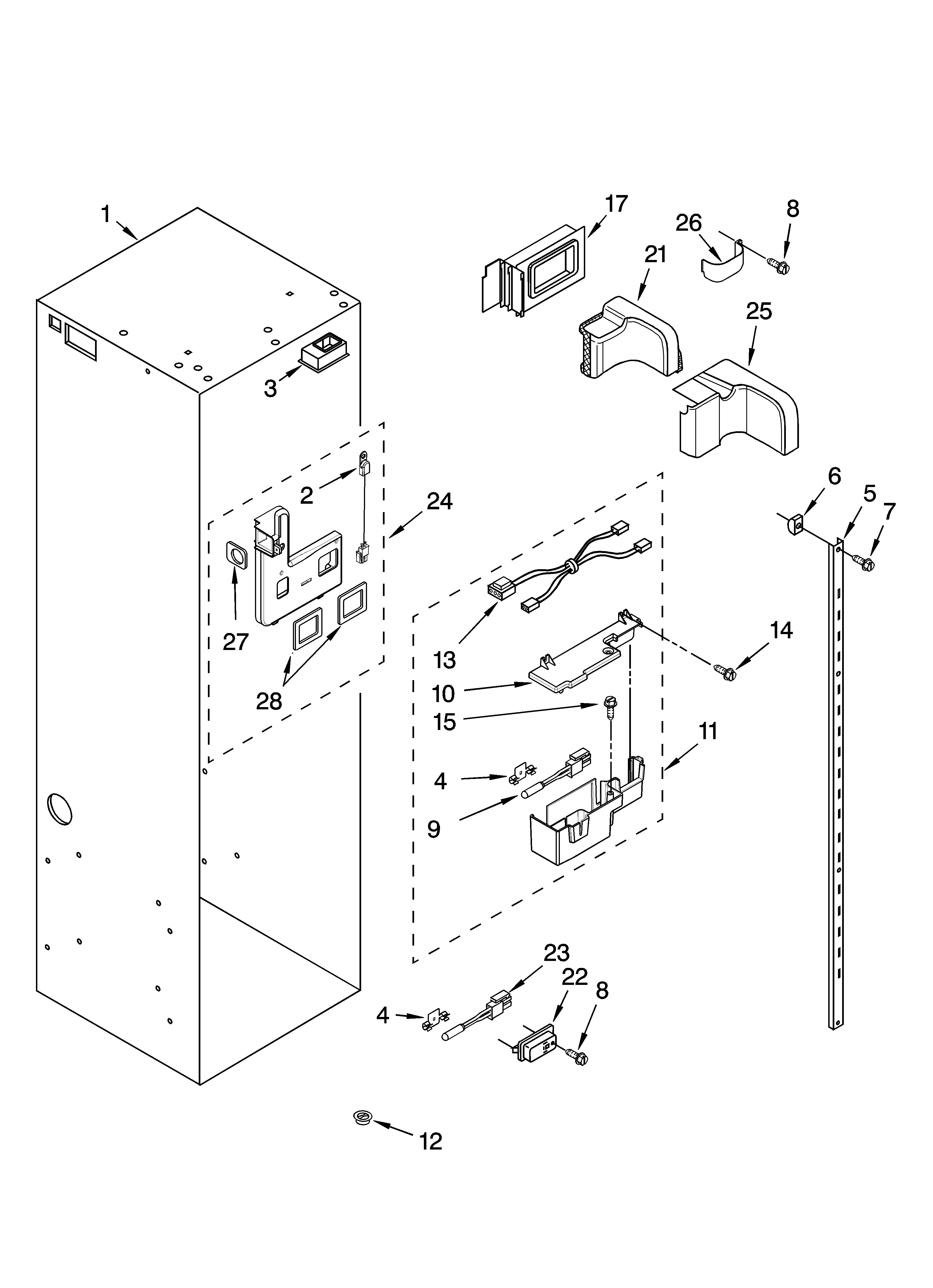 KitchenAid KSSS36FMB01 refrigerator liner parts diagram