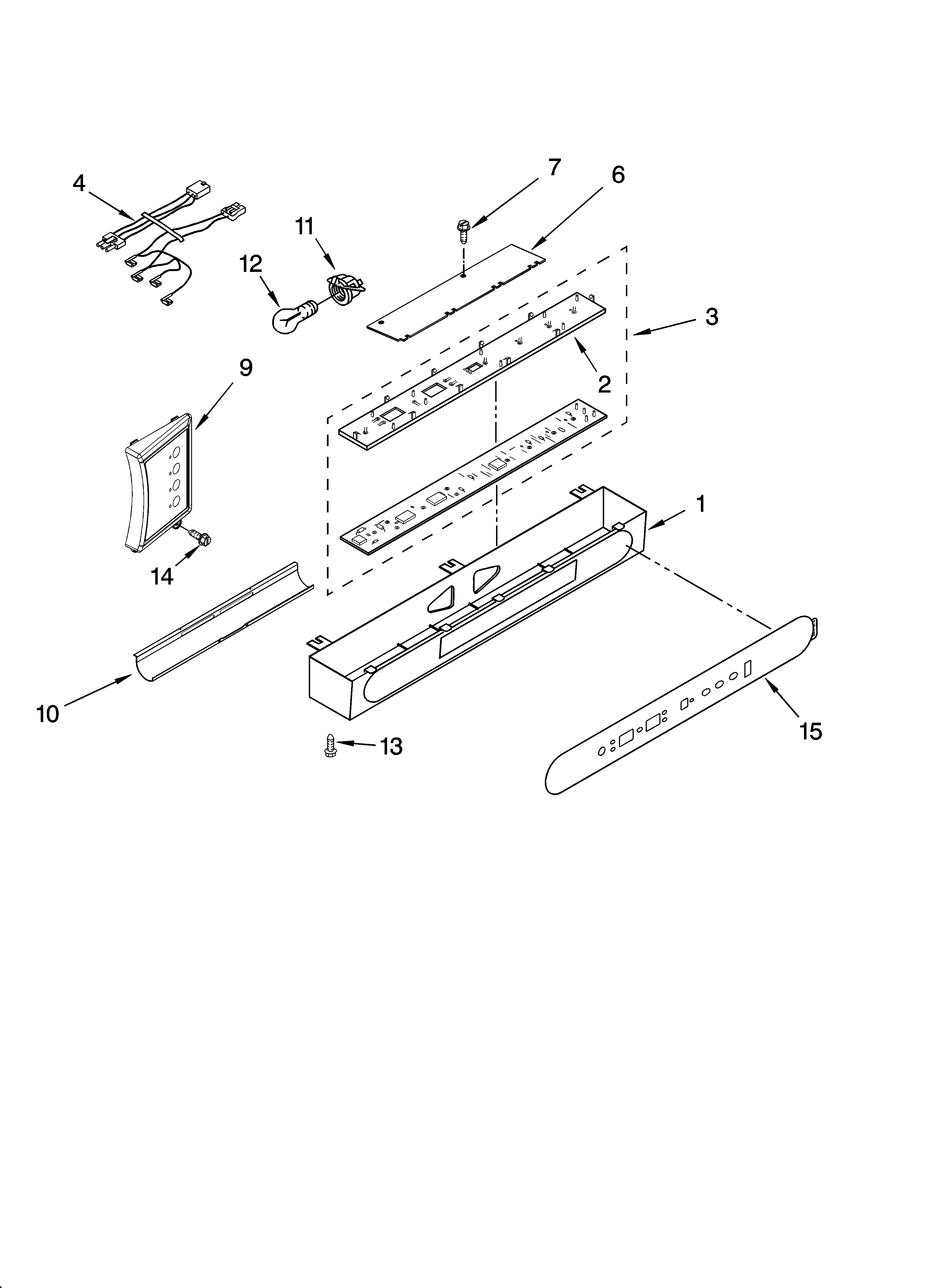 KitchenAid KSSS36FMB01 control panel parts diagram