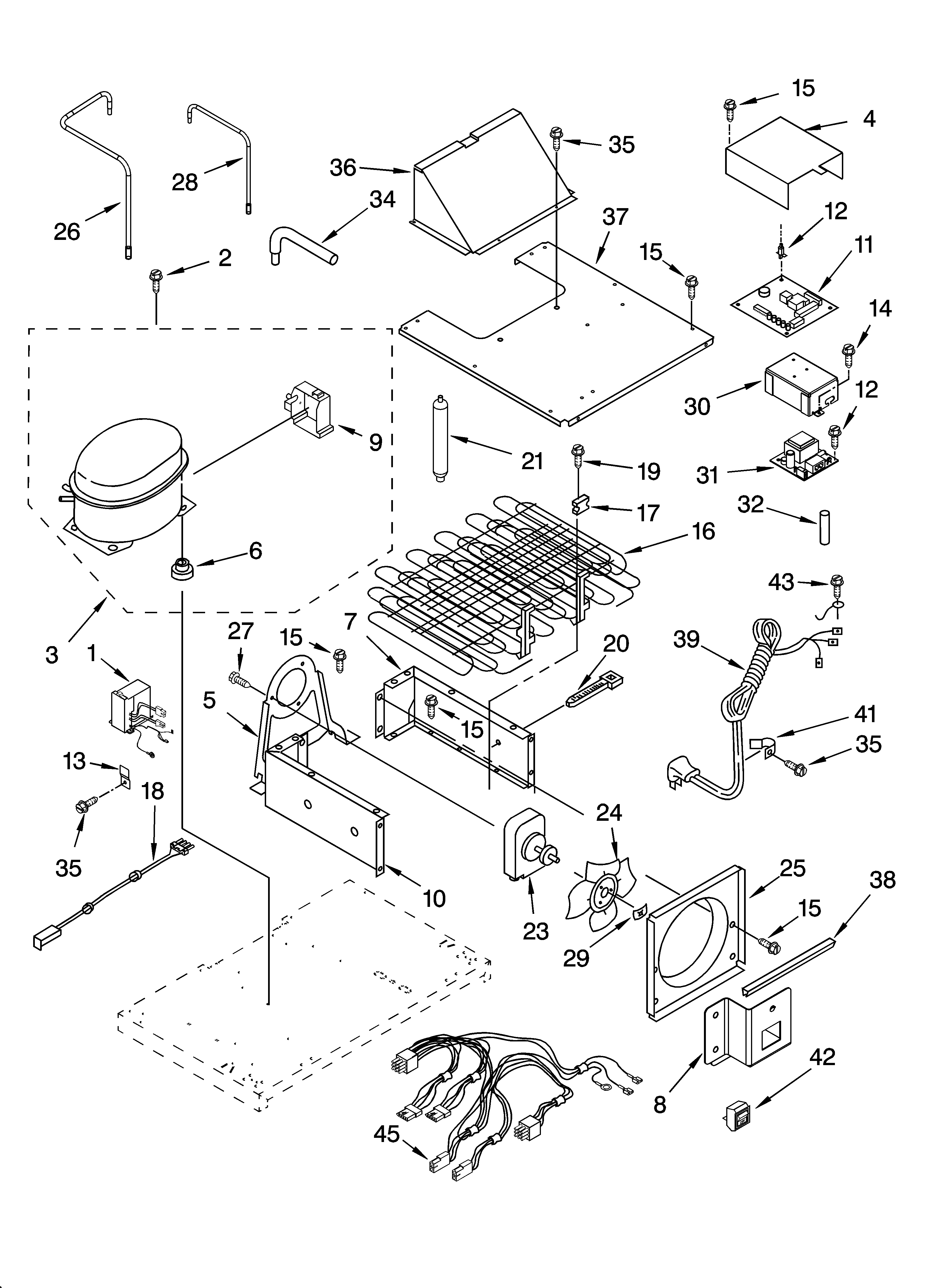 KitchenAid KSSS36FMB01 upper unit parts diagram