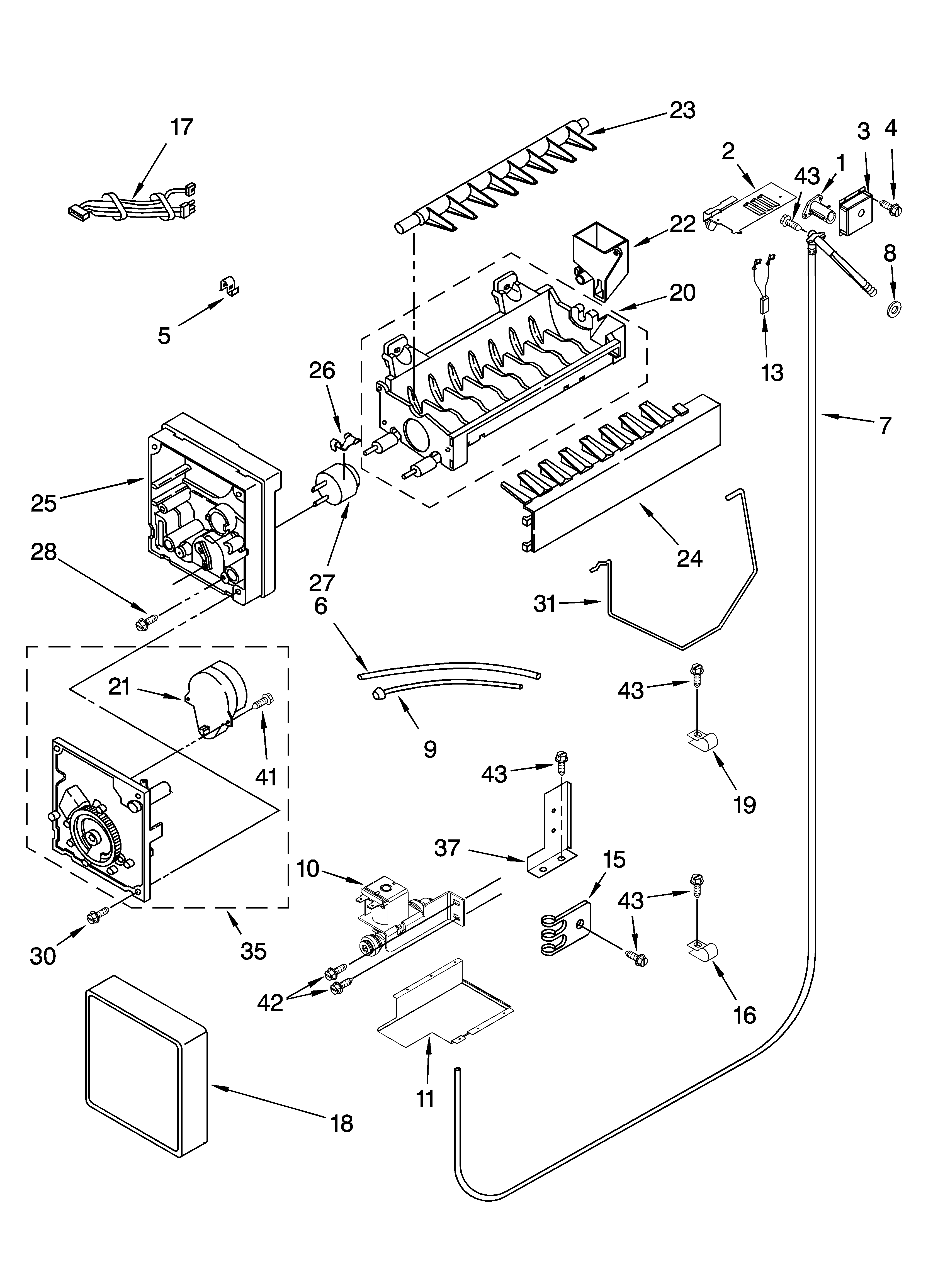 KitchenAid KSSS36FMB01 icemaker parts diagram