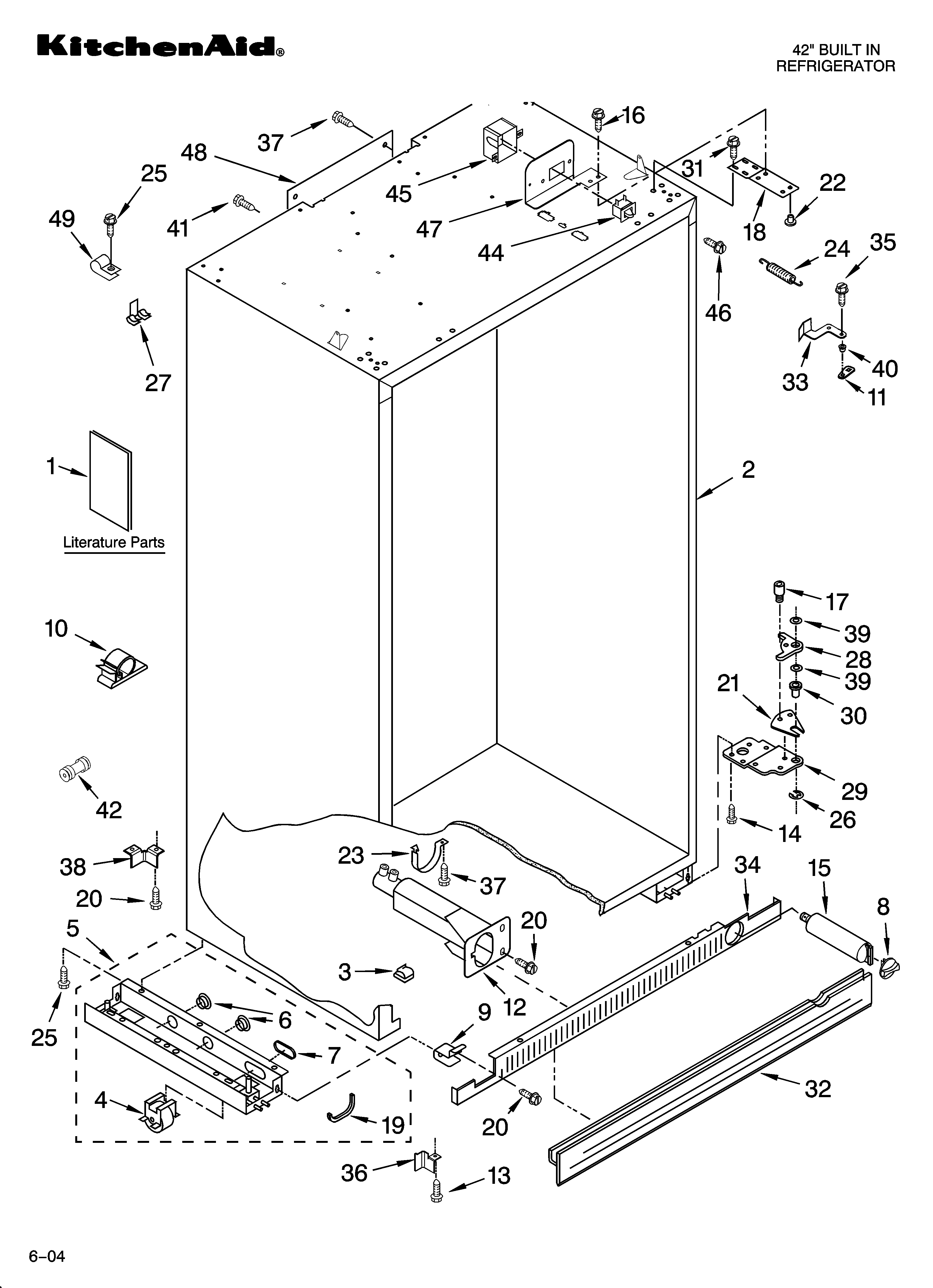 KitchenAid KSSS42QMW01 cabinet parts diagram