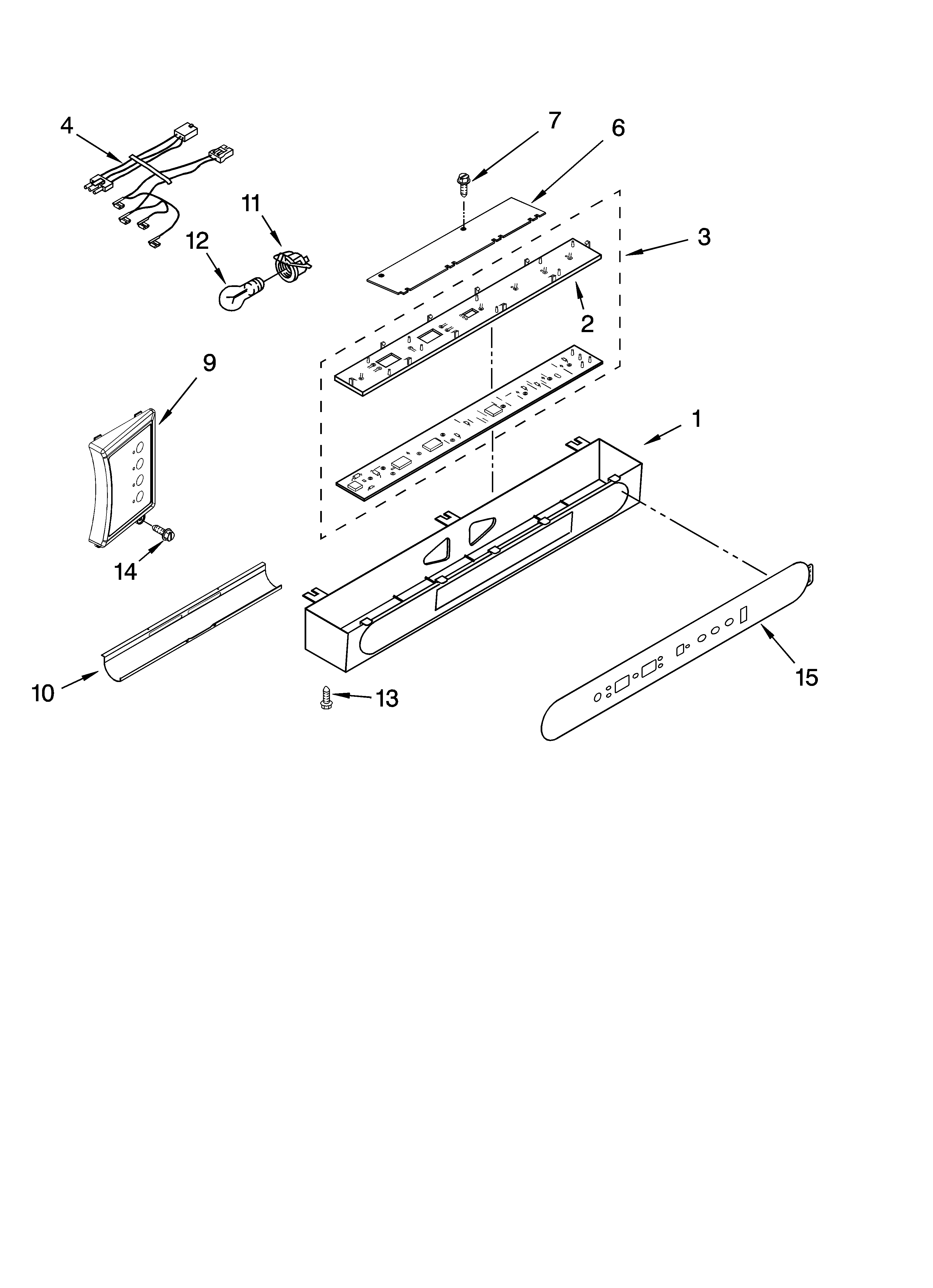 KitchenAid KSSS42QMW01 control panel parts diagram
