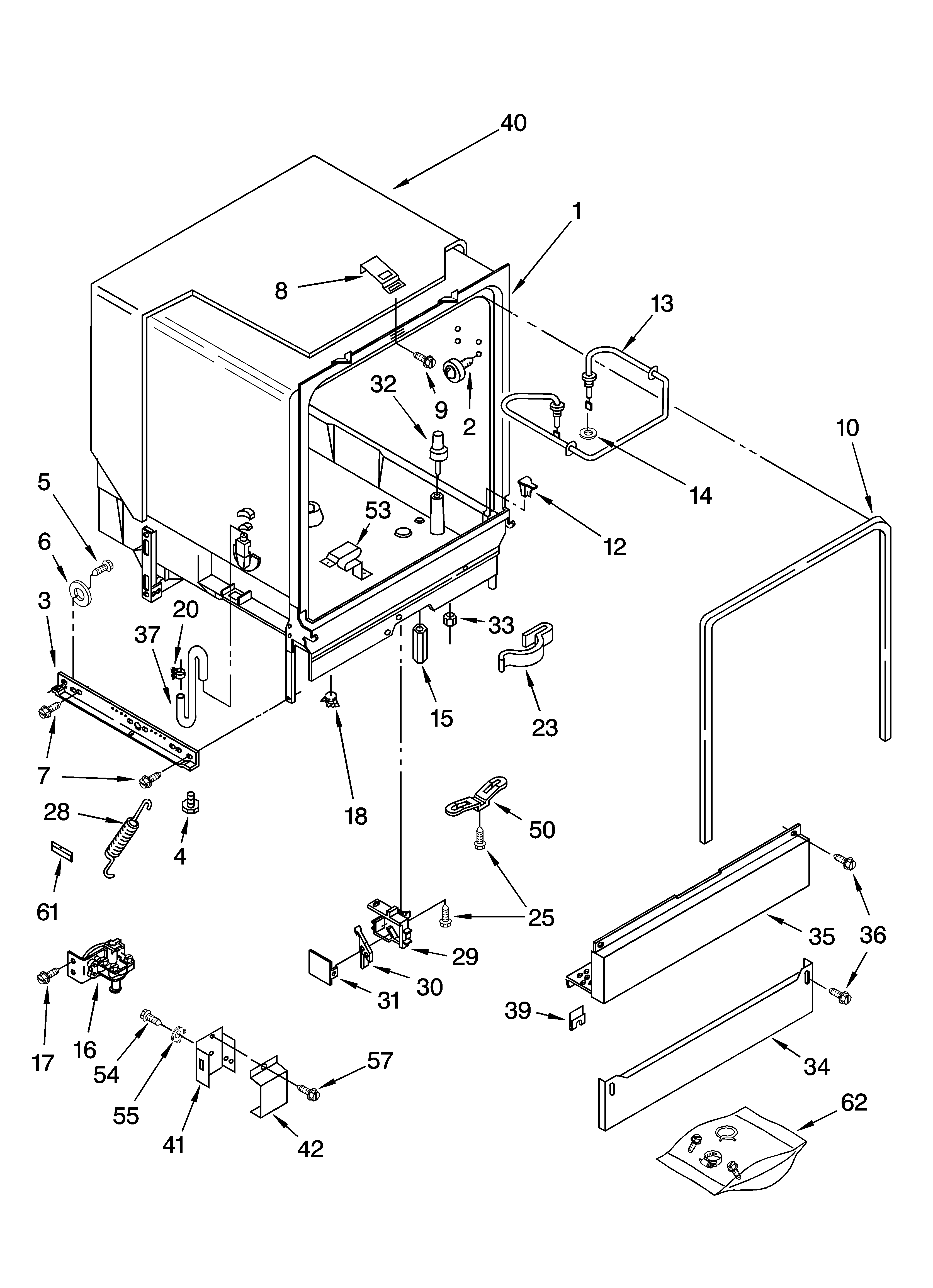 Whirlpool DU915PWPQ0 tub assembly parts diagram