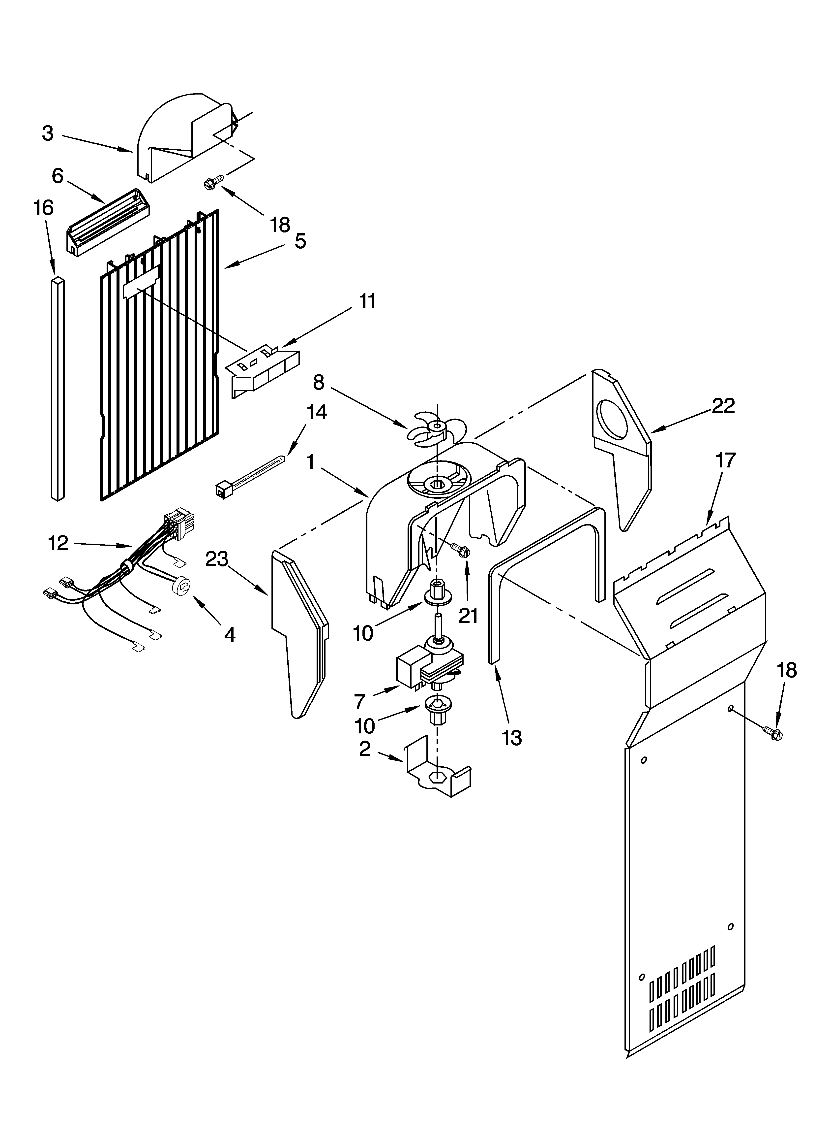 Whirlpool ED2FHEXNQ00 air flow parts diagram