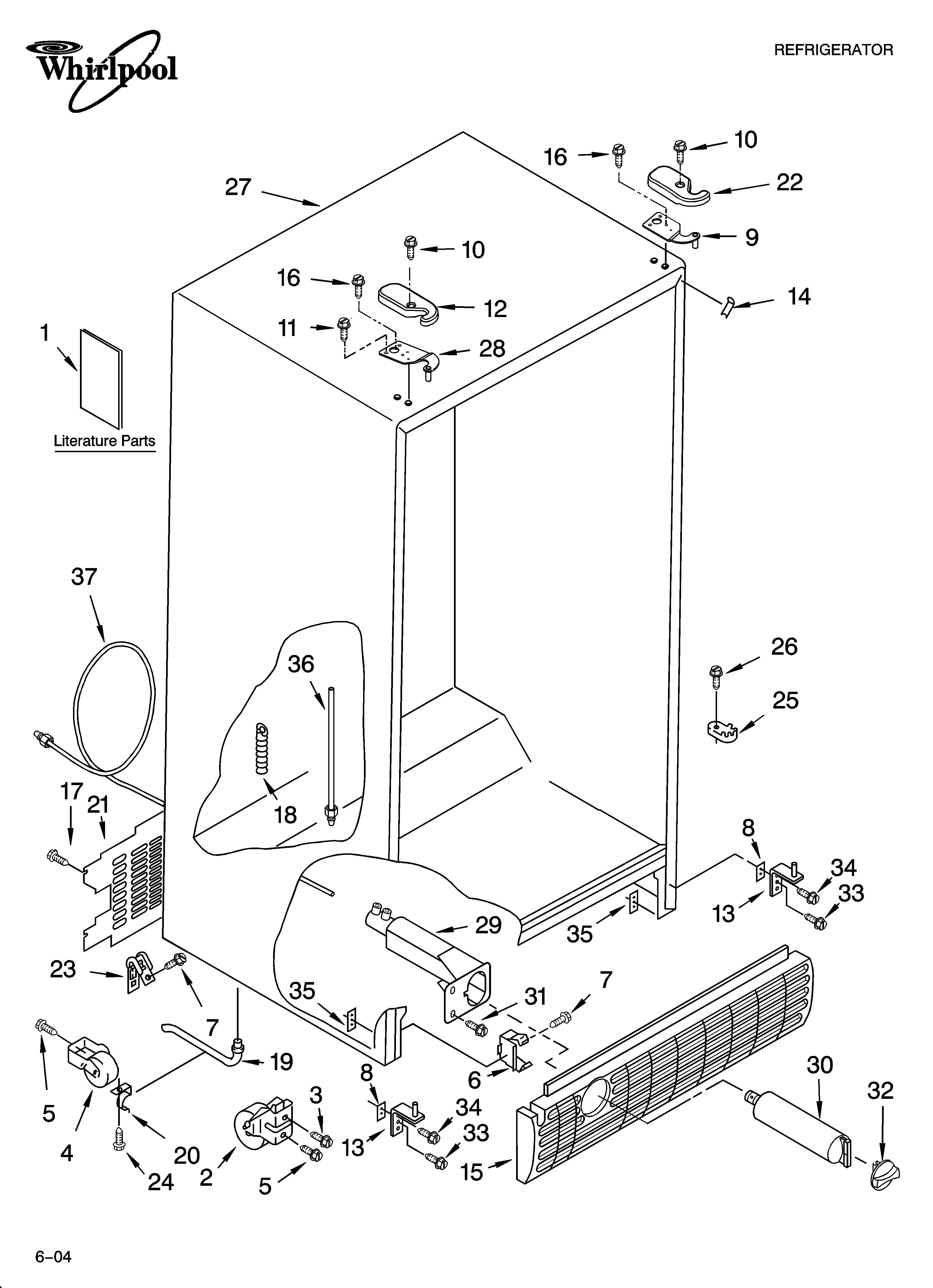 Whirlpool ED2GHEXNT00 cabinet parts diagram