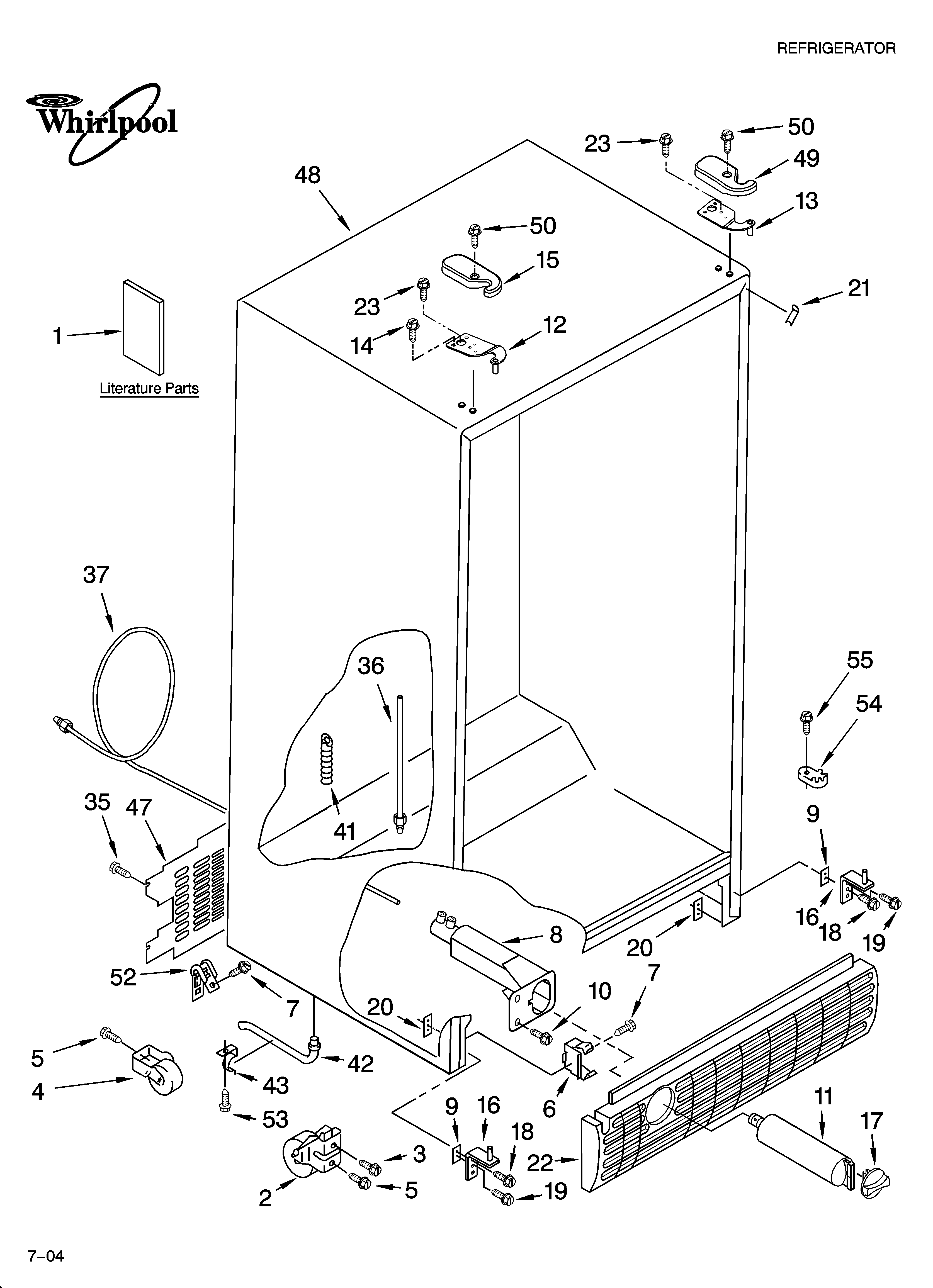 Whirlpool ED5FHEXNQ00 cabinet parts diagram