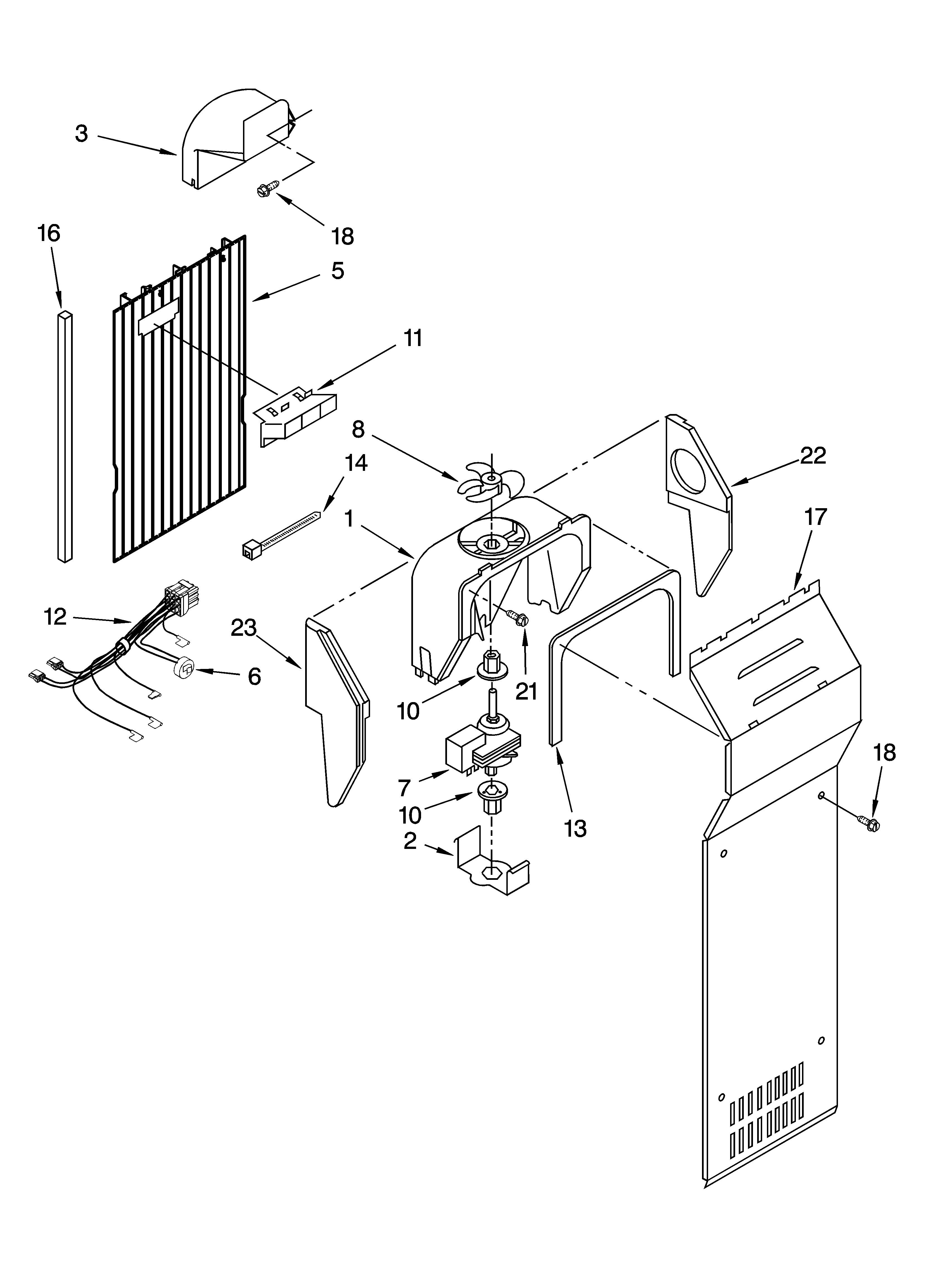 Whirlpool ED5GHEXNB00 air flow parts diagram