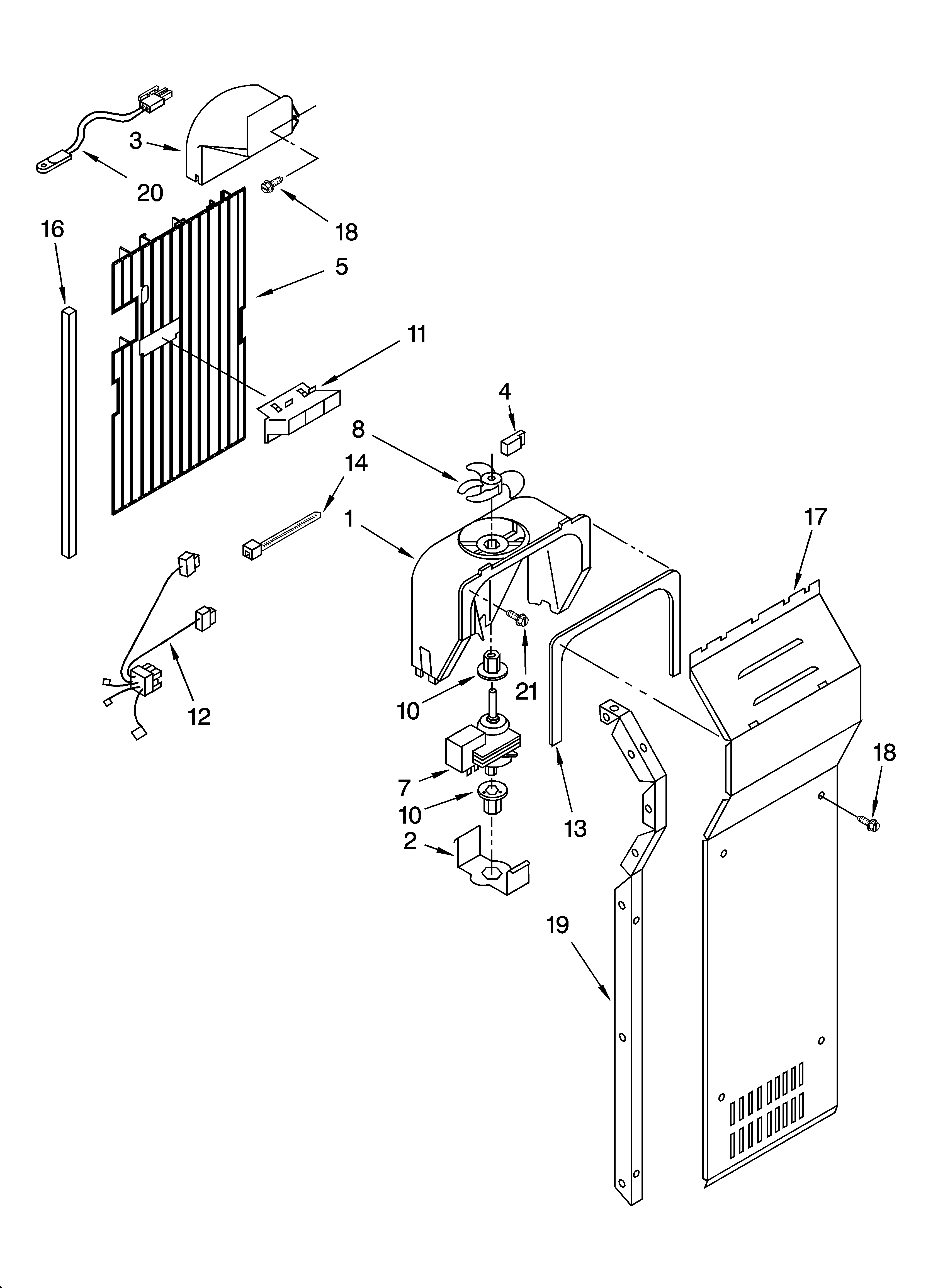 Whirlpool GD25FFCHT00 air flow parts diagram