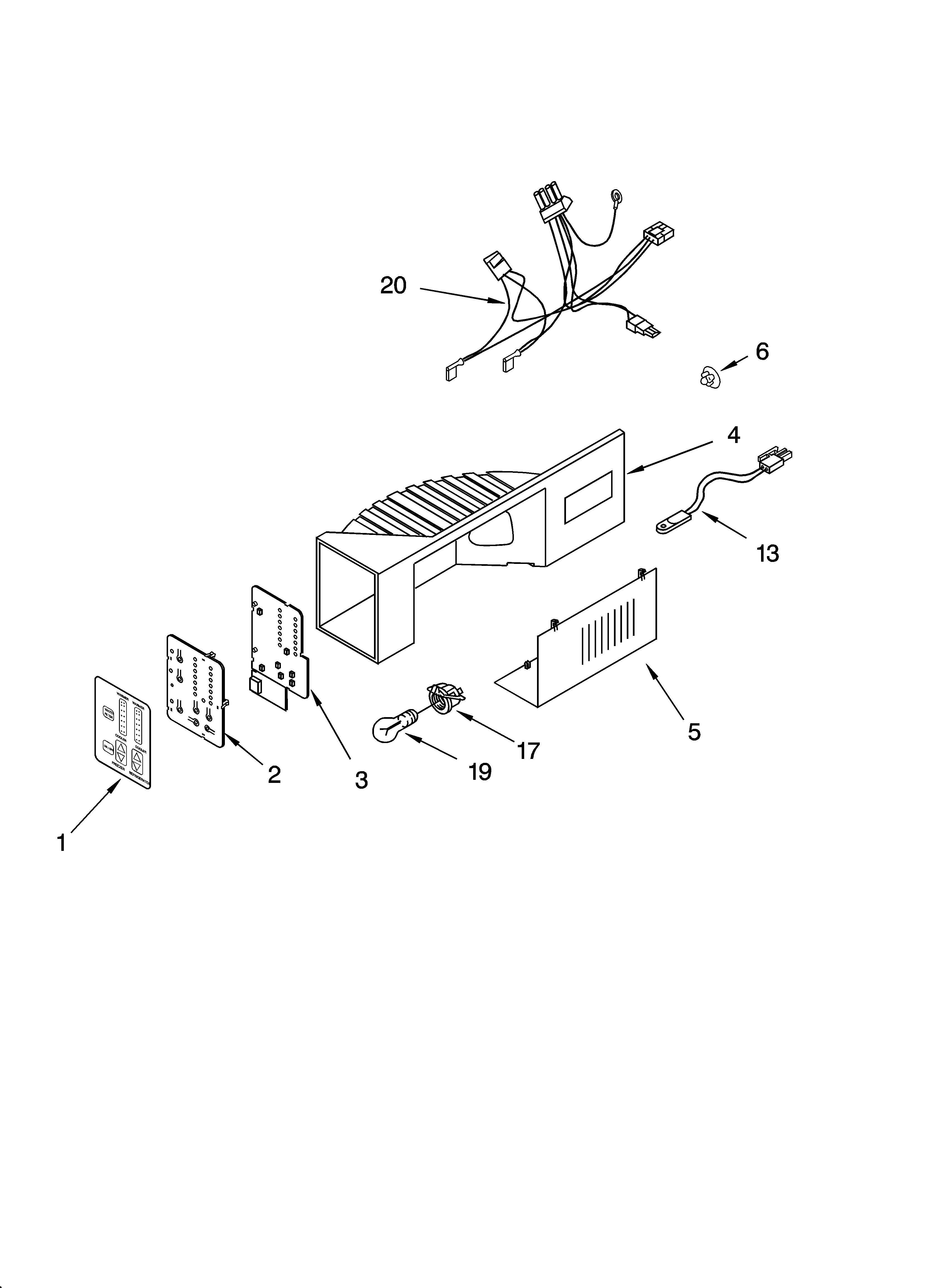 Whirlpool GD25FFCHT00 control parts diagram