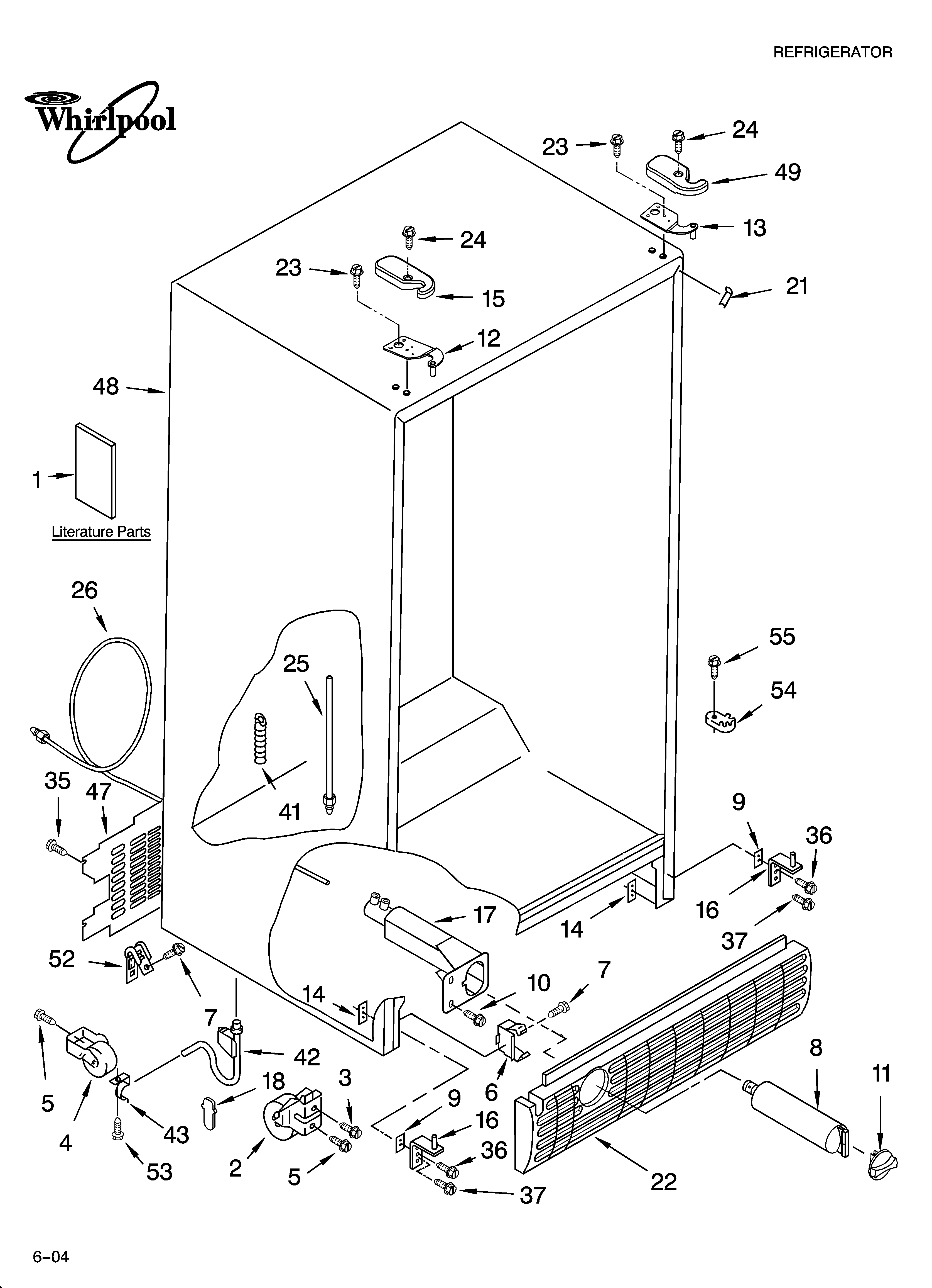 Whirlpool GD5RHAXNL00 cabinet parts diagram