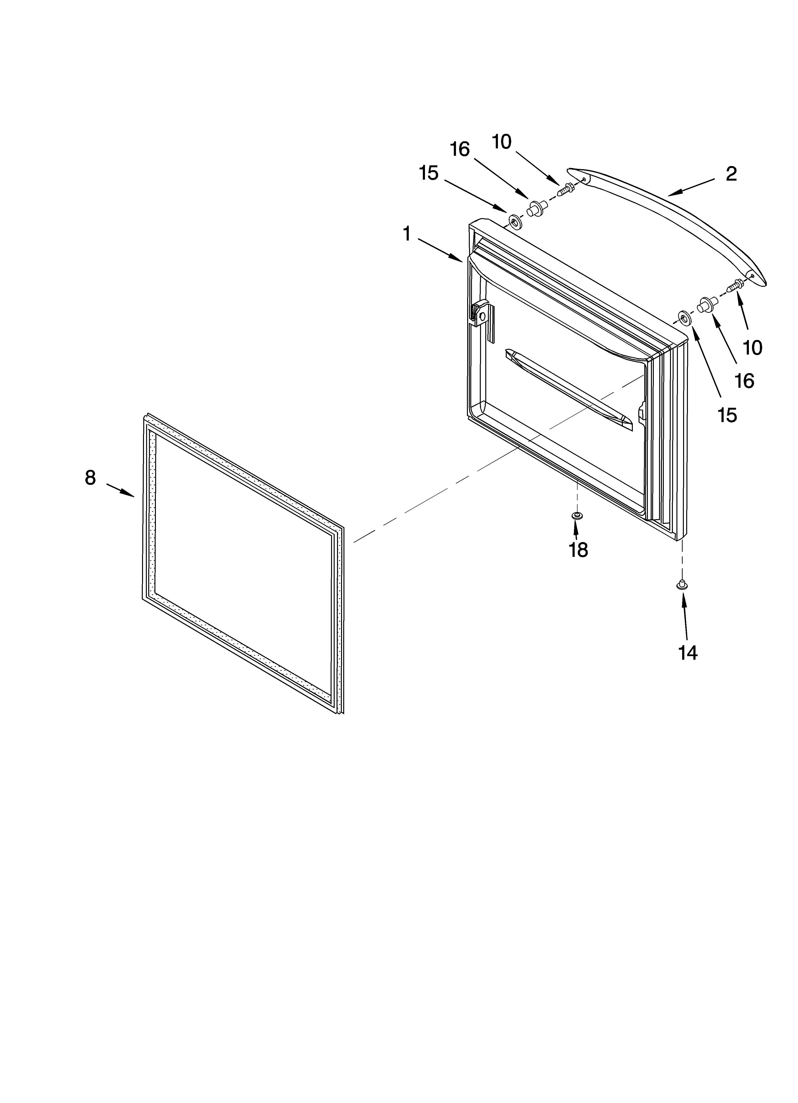KitchenAid KBLA22KLSS00 freezer door parts diagram