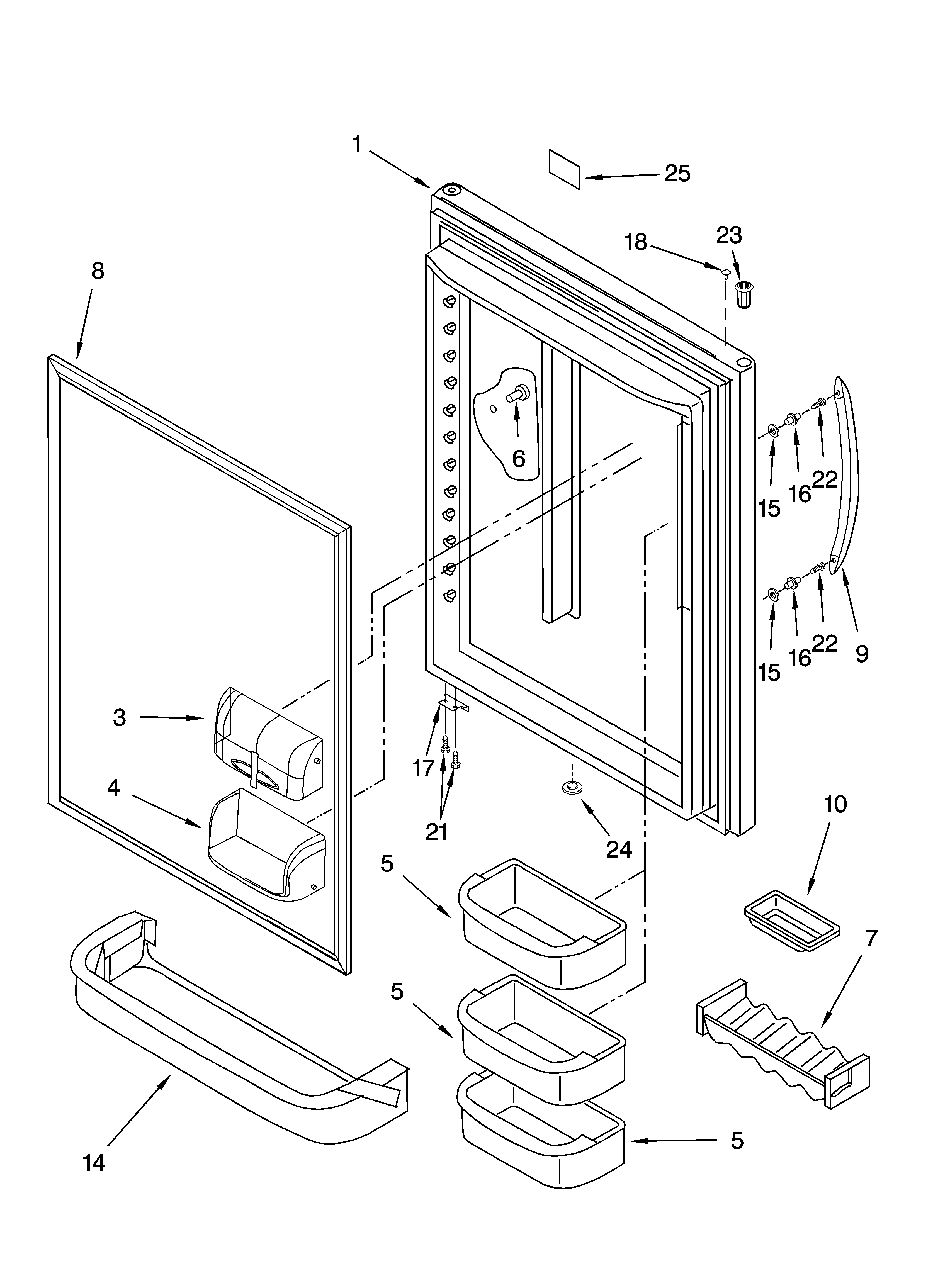 KitchenAid KBLA22KLSS00 refrigerator door parts diagram