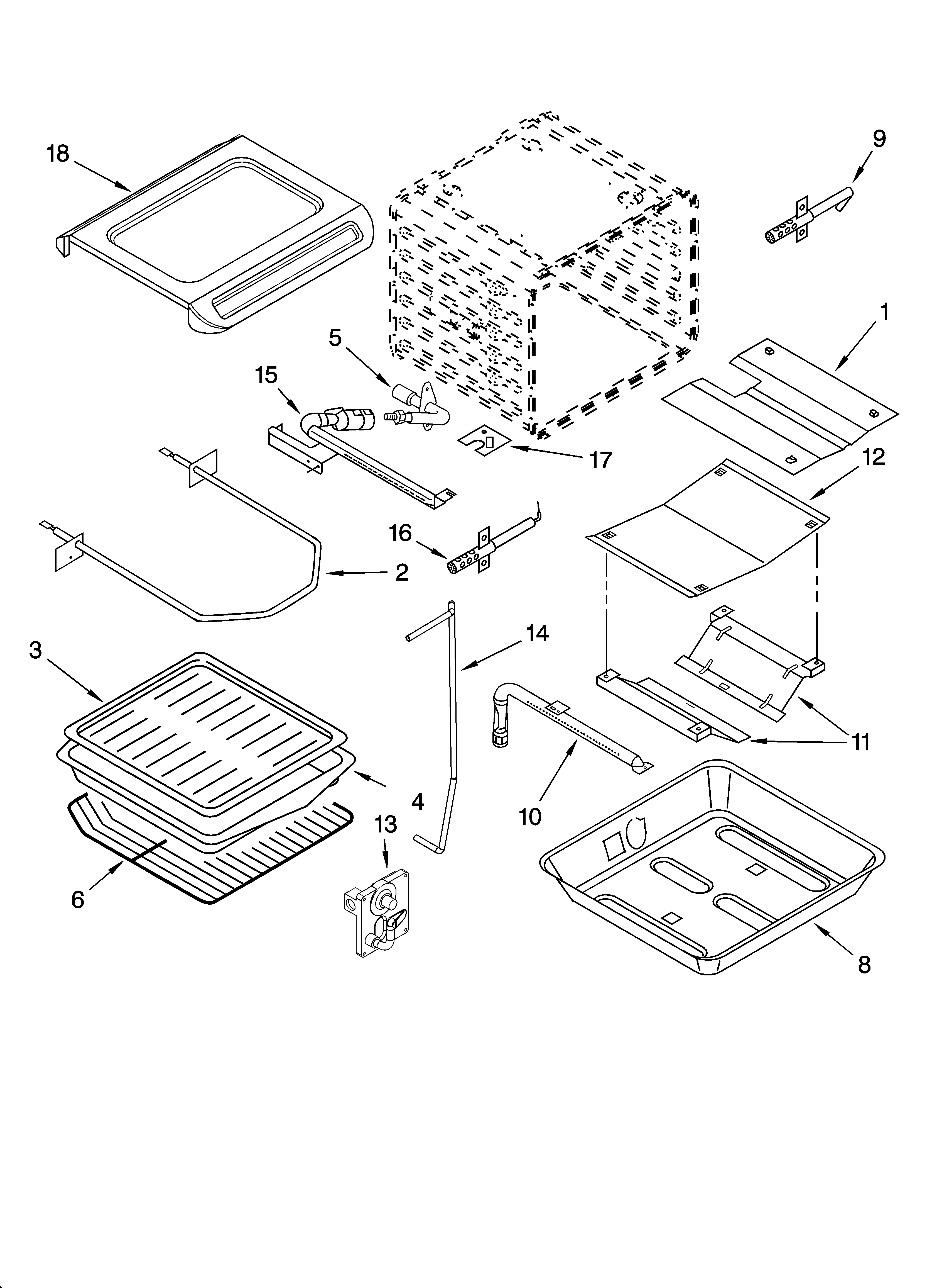 KitchenAid KGRI801PBL00 internal oven parts diagram