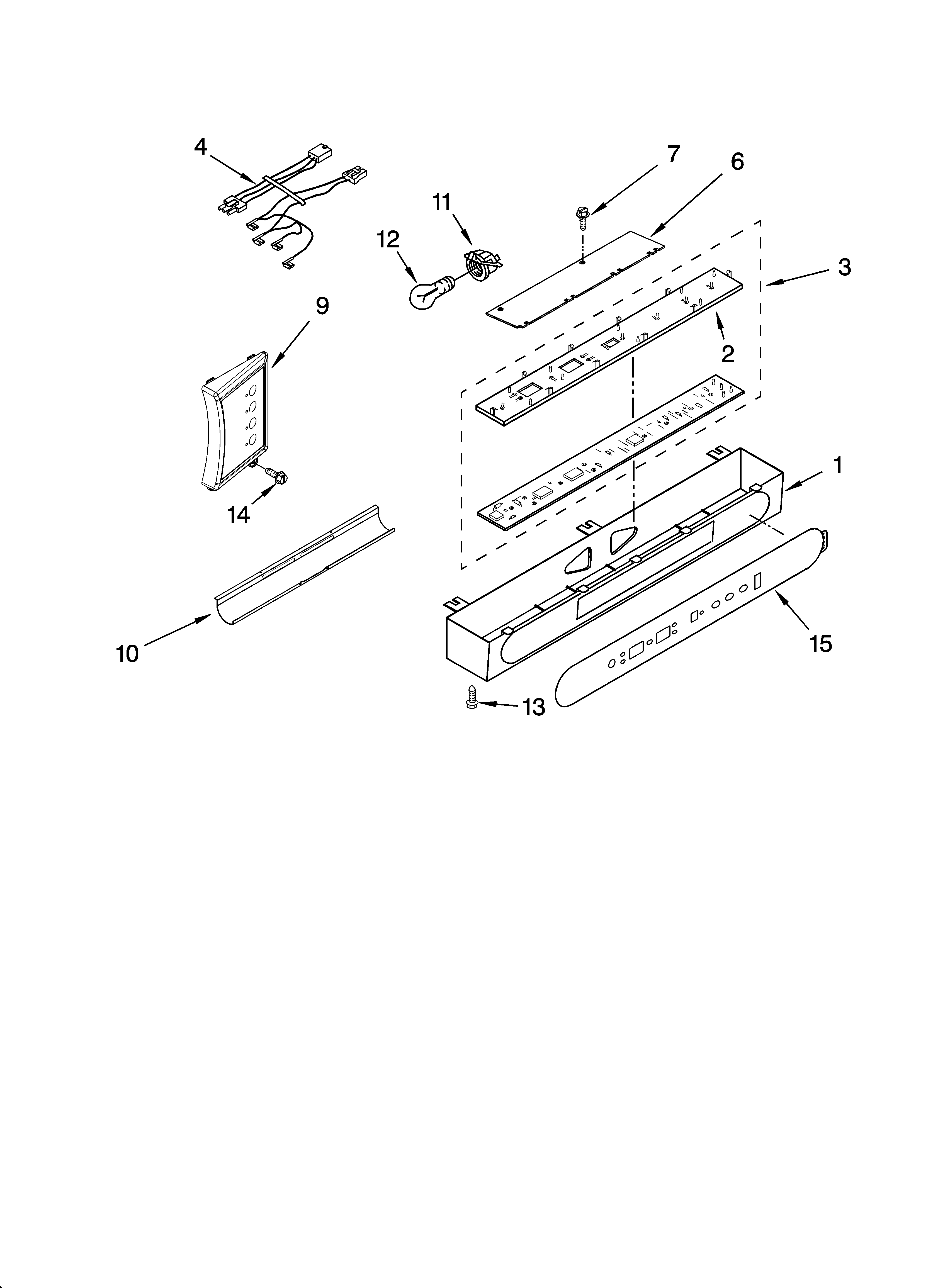 KitchenAid KSSO48FMX01 control panel parts diagram