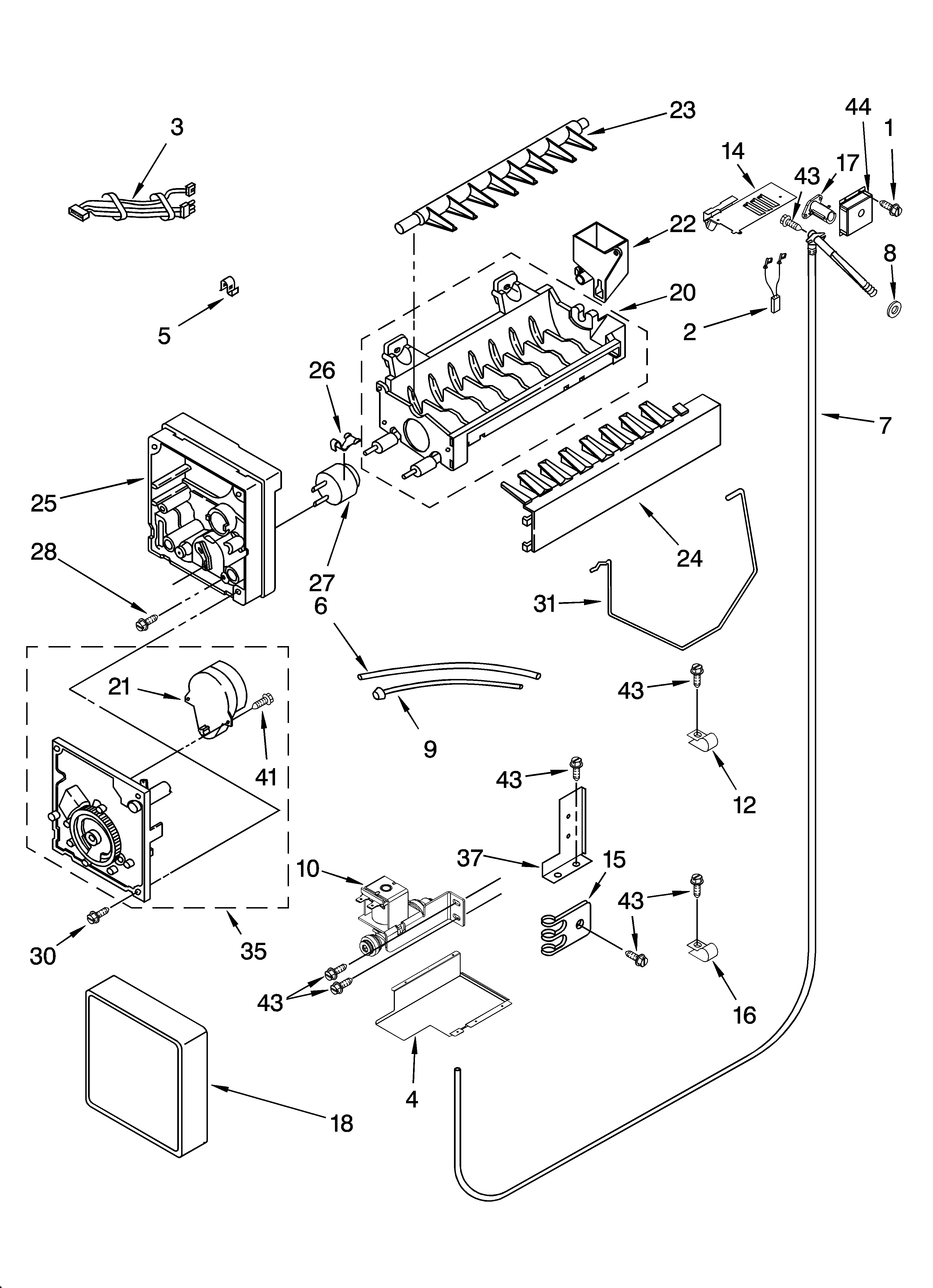 KitchenAid KSSO48FMX01 icemaker parts diagram
