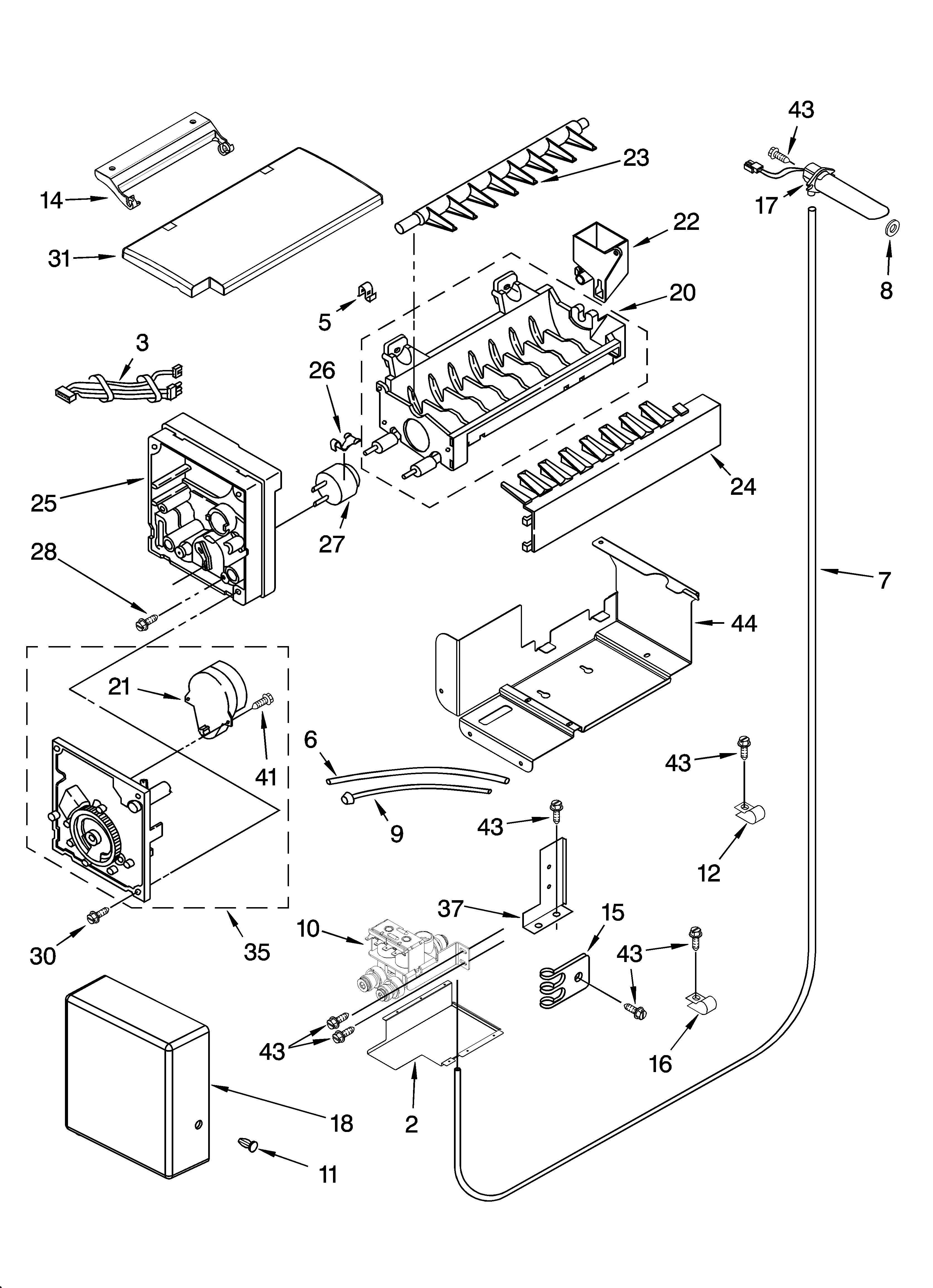KitchenAid KSSP48QMS01 icemaker parts diagram