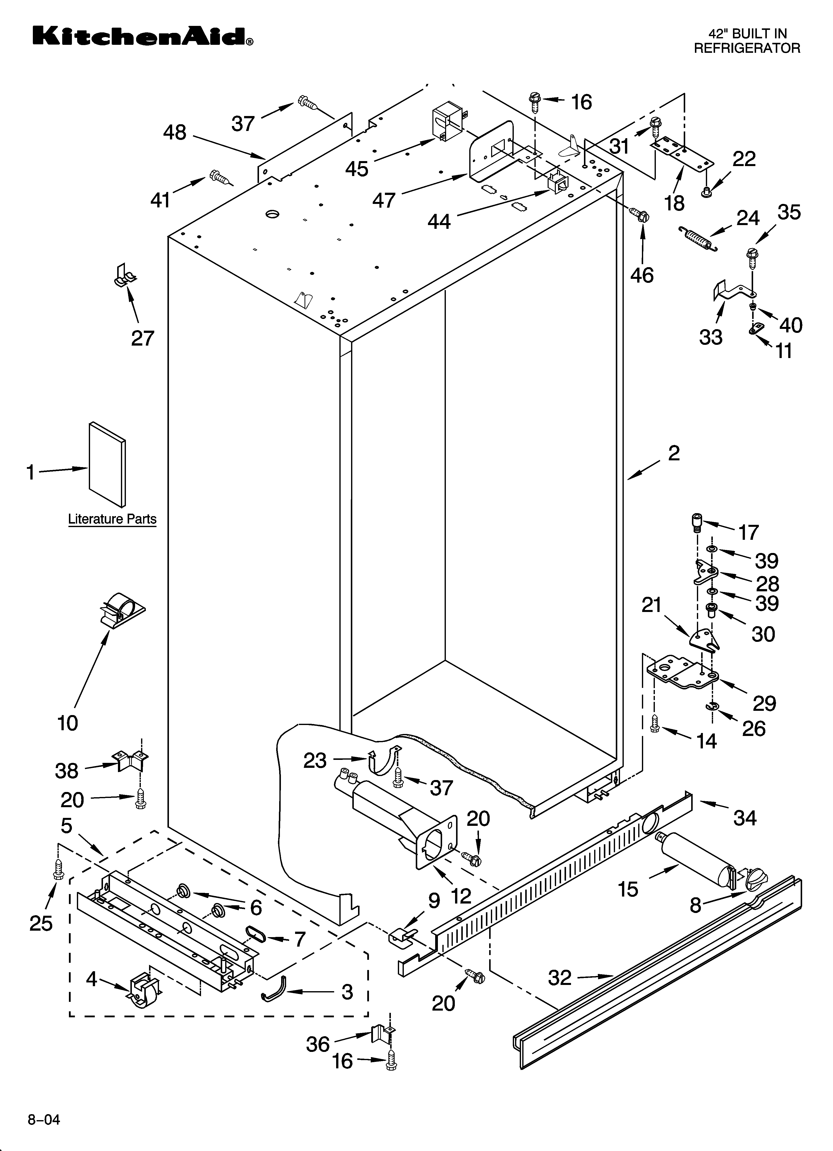 KitchenAid KSSS42FMX01 cabinet parts diagram