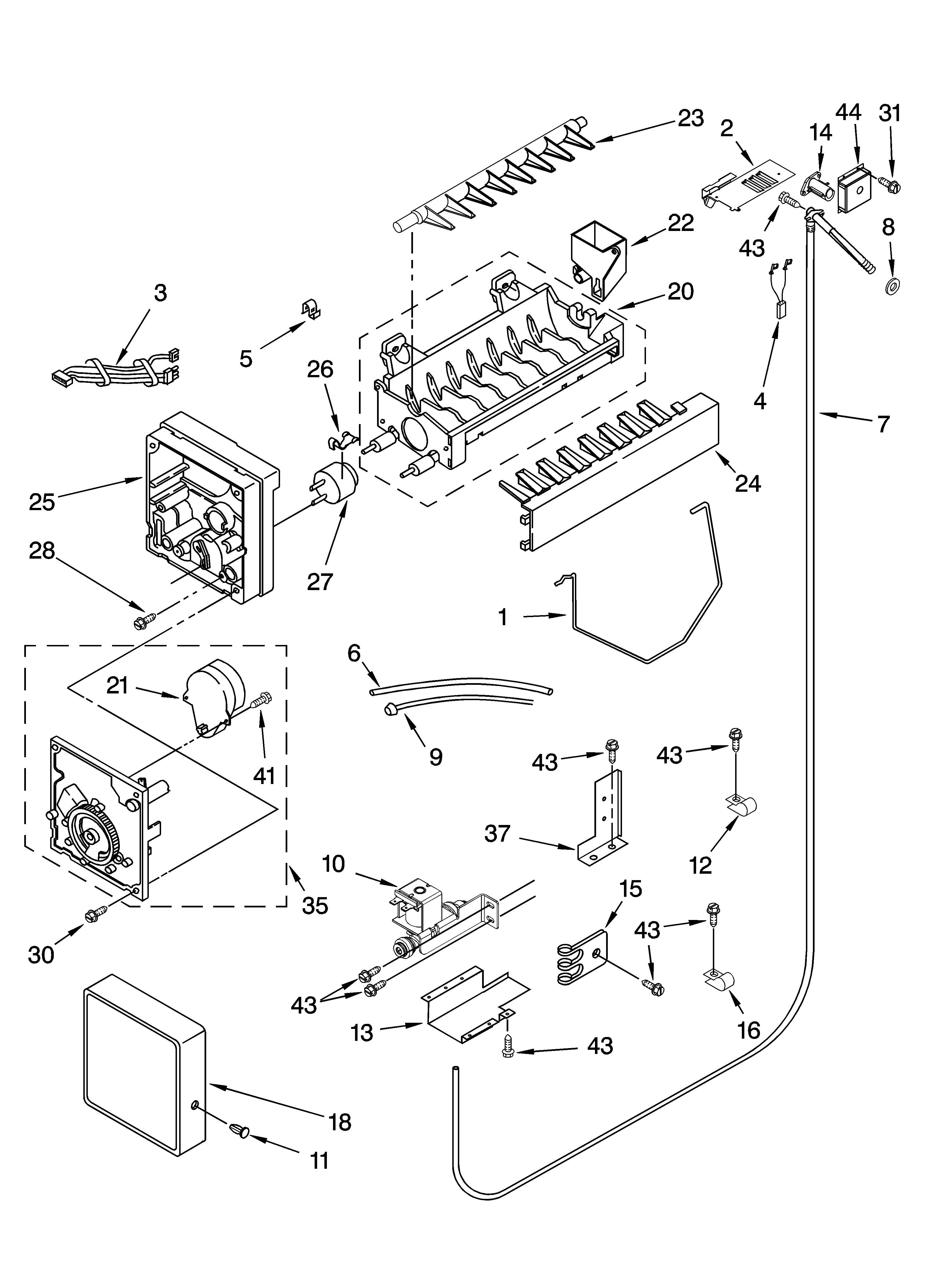 KitchenAid KSSS48FMB01 icemaker parts diagram